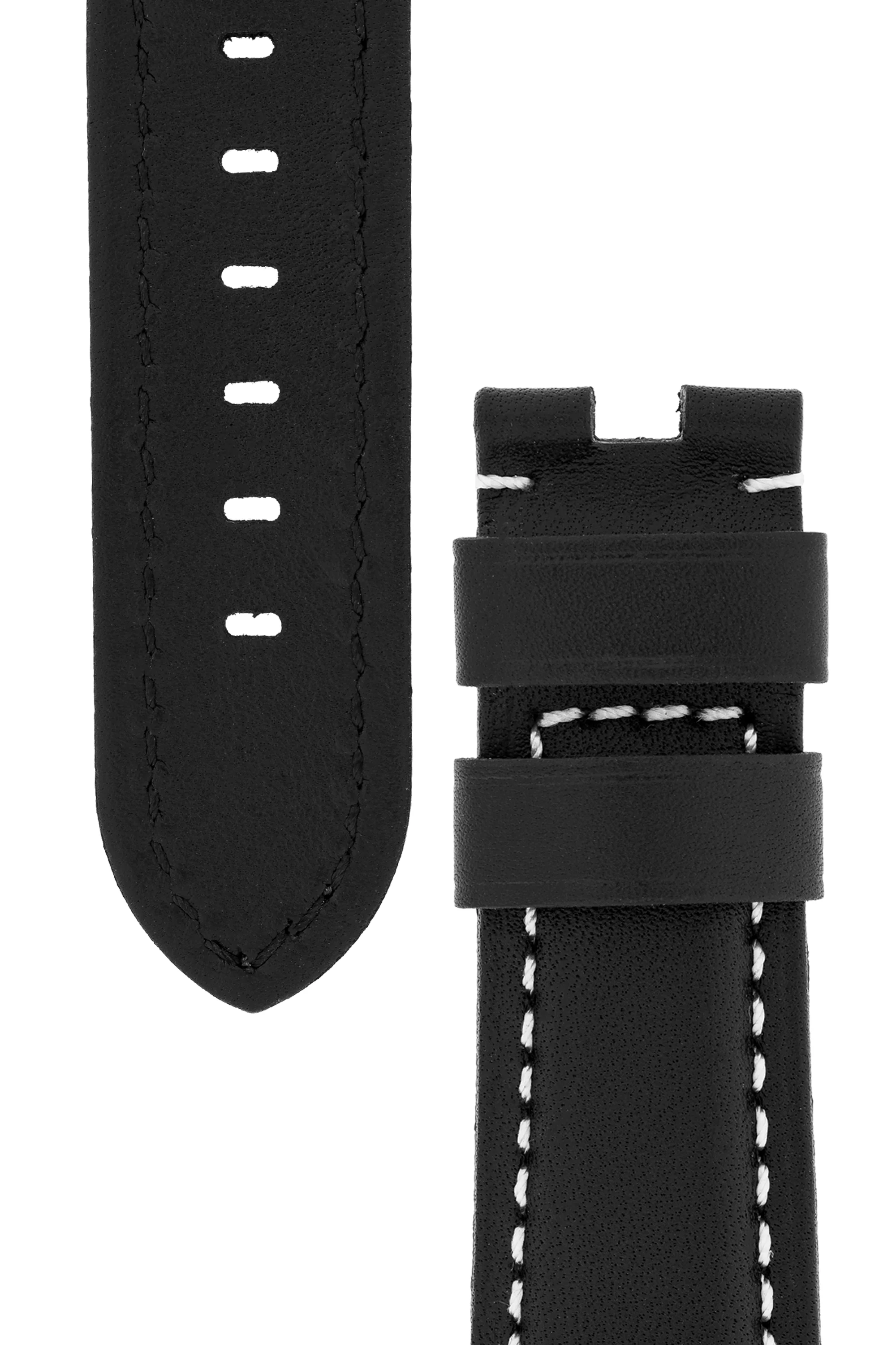 Panerai-Style Calf Leather Deployment Watch Strap in BLACK - Image 3