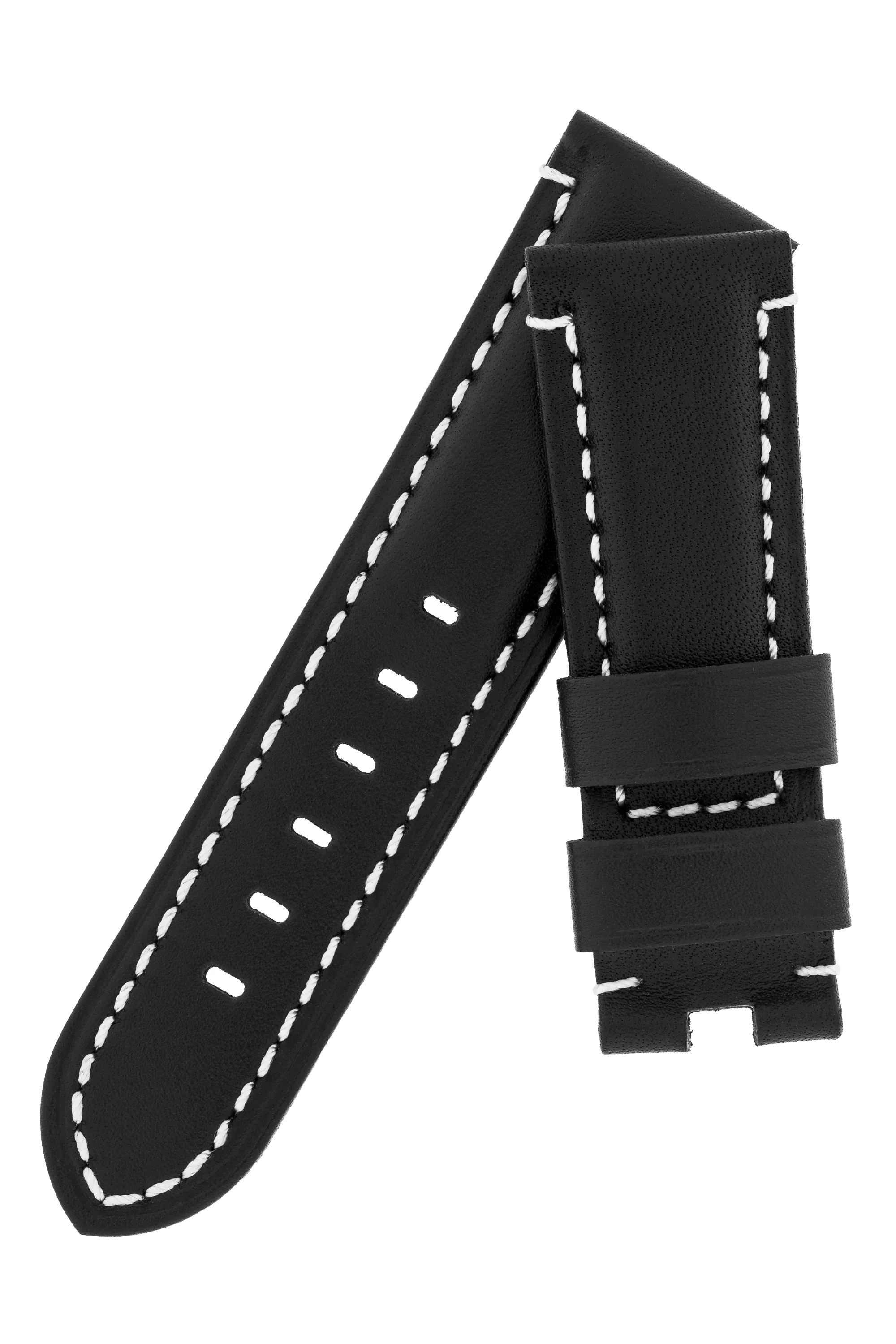 Panerai-Style Calf Leather Deployment Watch Strap in BLACK - Image 4
