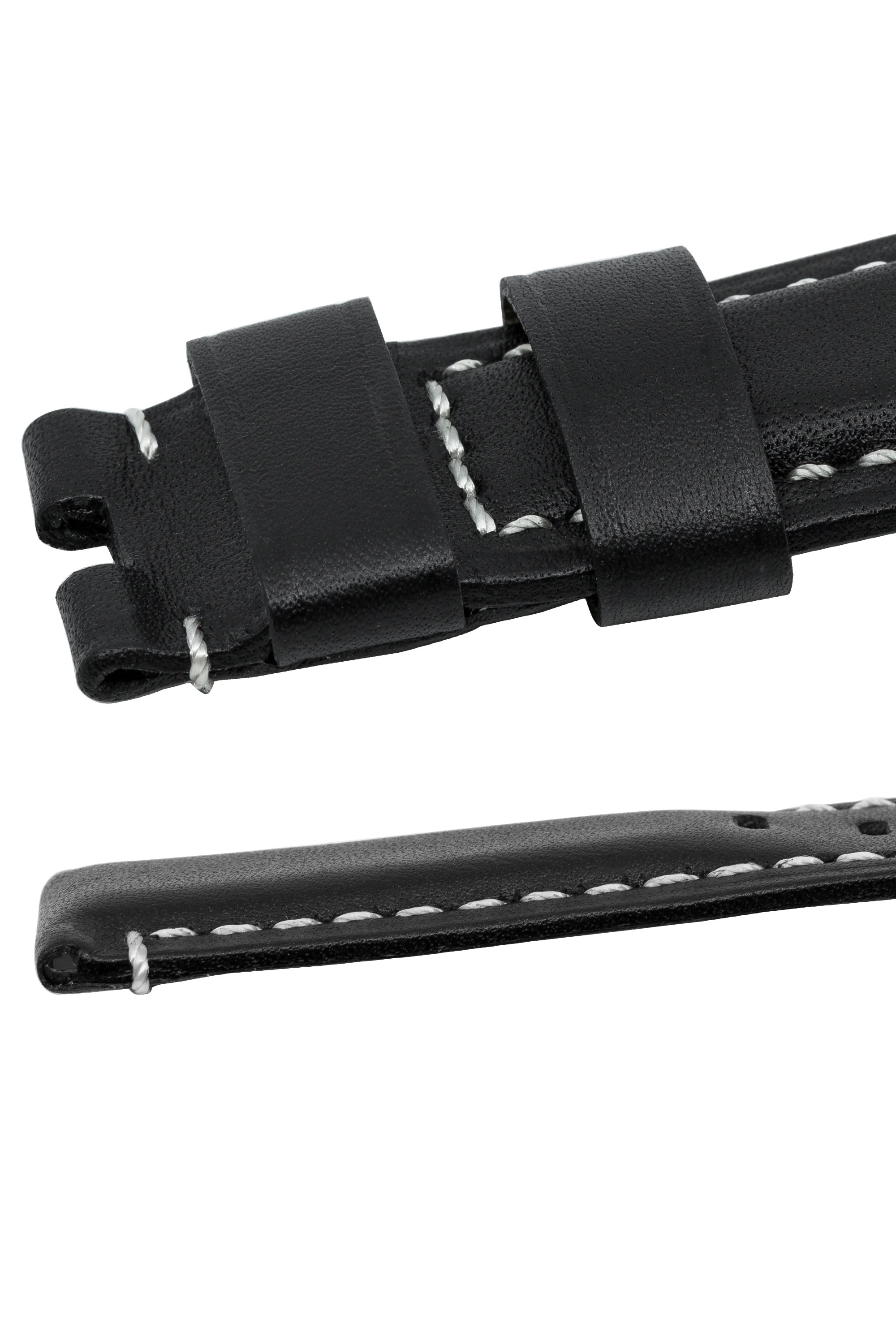 Panerai-Style Calf Leather Deployment Watch Strap in BLACK - Image 5
