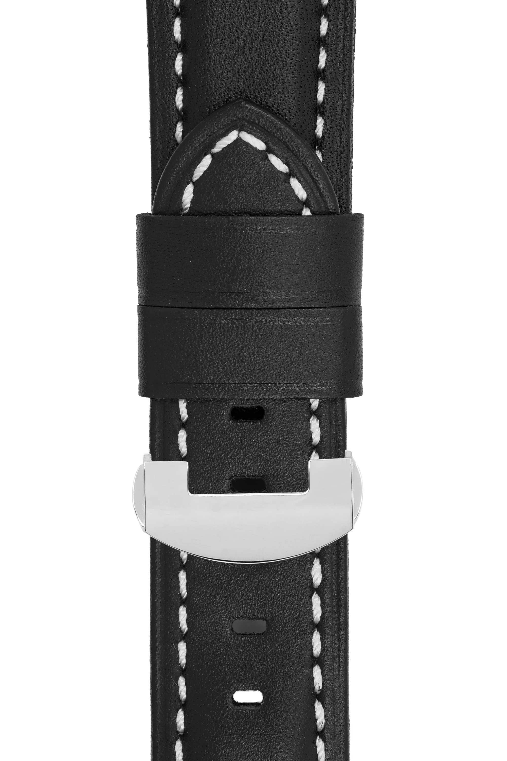 Panerai-Style Calf Leather Deployment Watch Strap in BLACK - Image 6