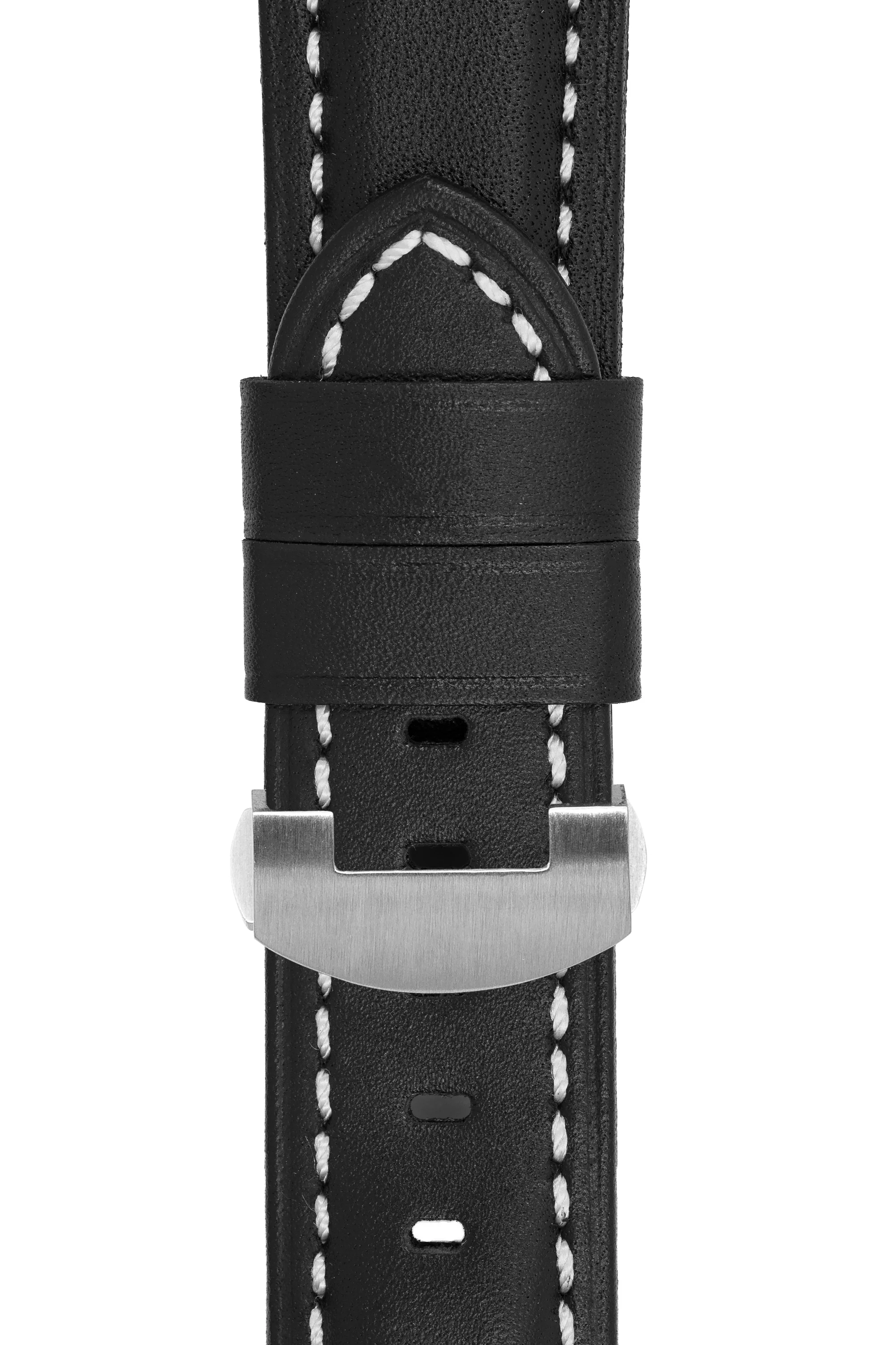 Panerai-Style Calf Leather Deployment Watch Strap in BLACK - Image 7