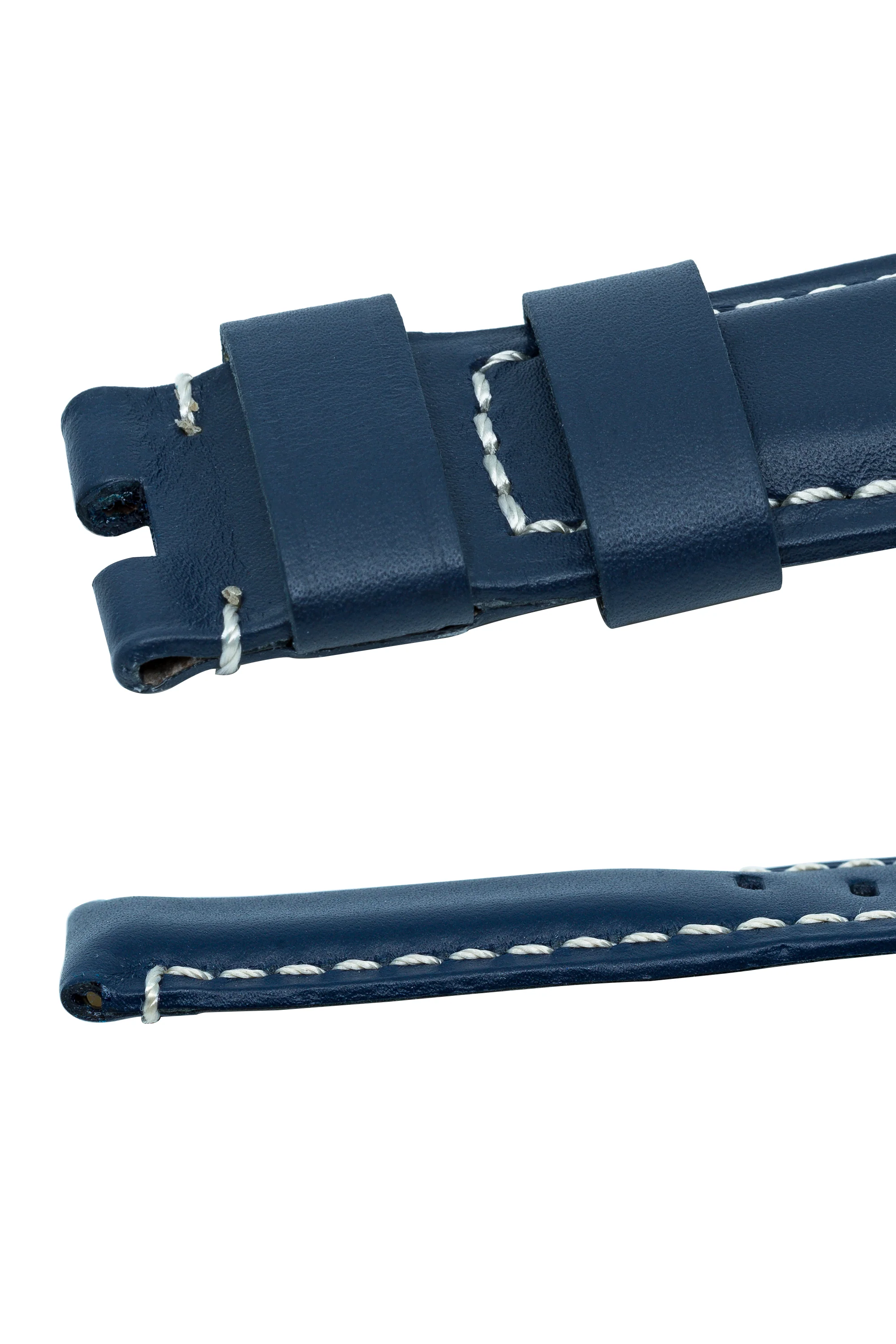 Panerai-Style Calf Leather Deployment Watch Strap in BLUE - Image 5