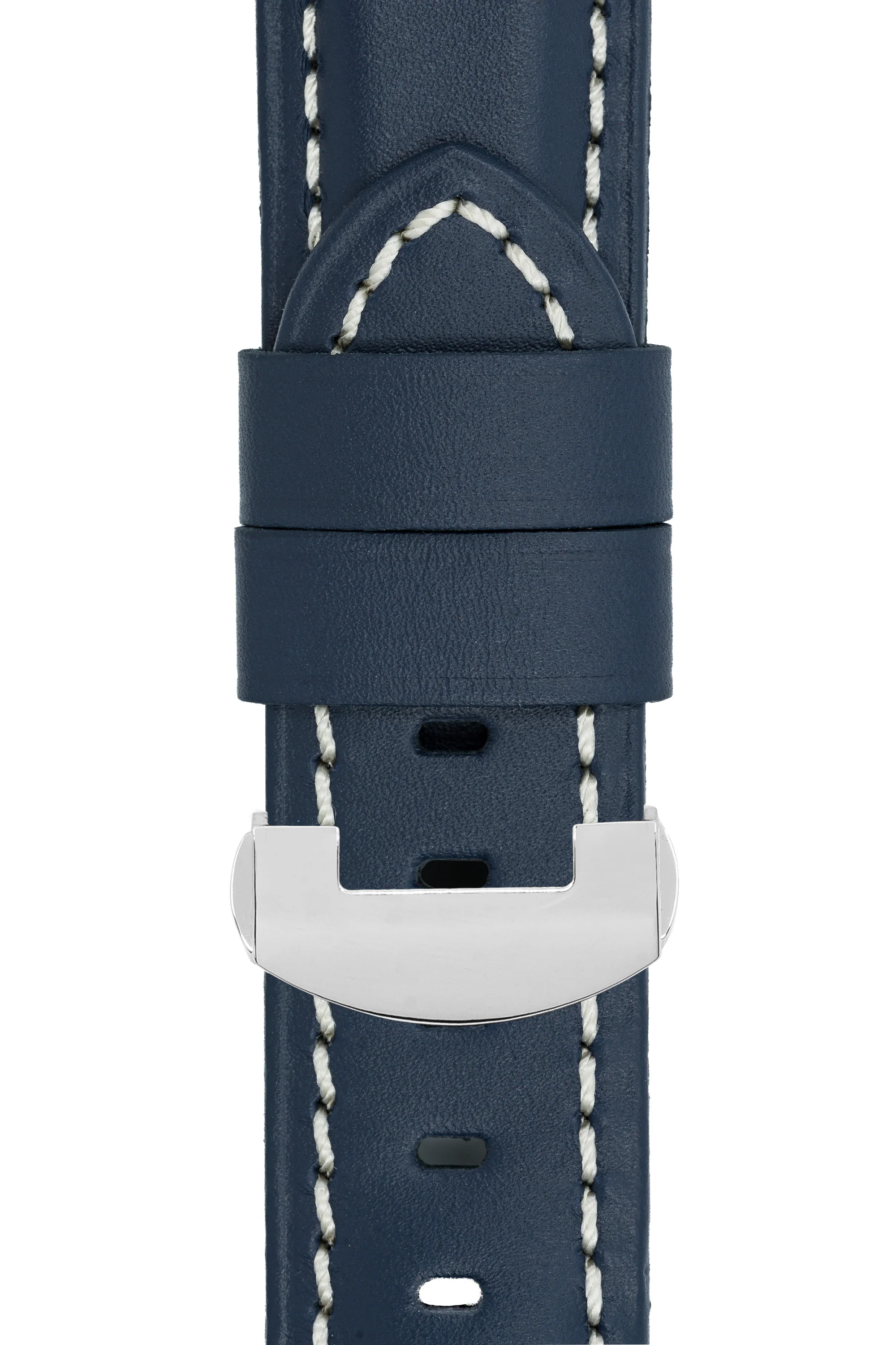 Panerai-Style Calf Leather Deployment Watch Strap in BLUE - Image 6