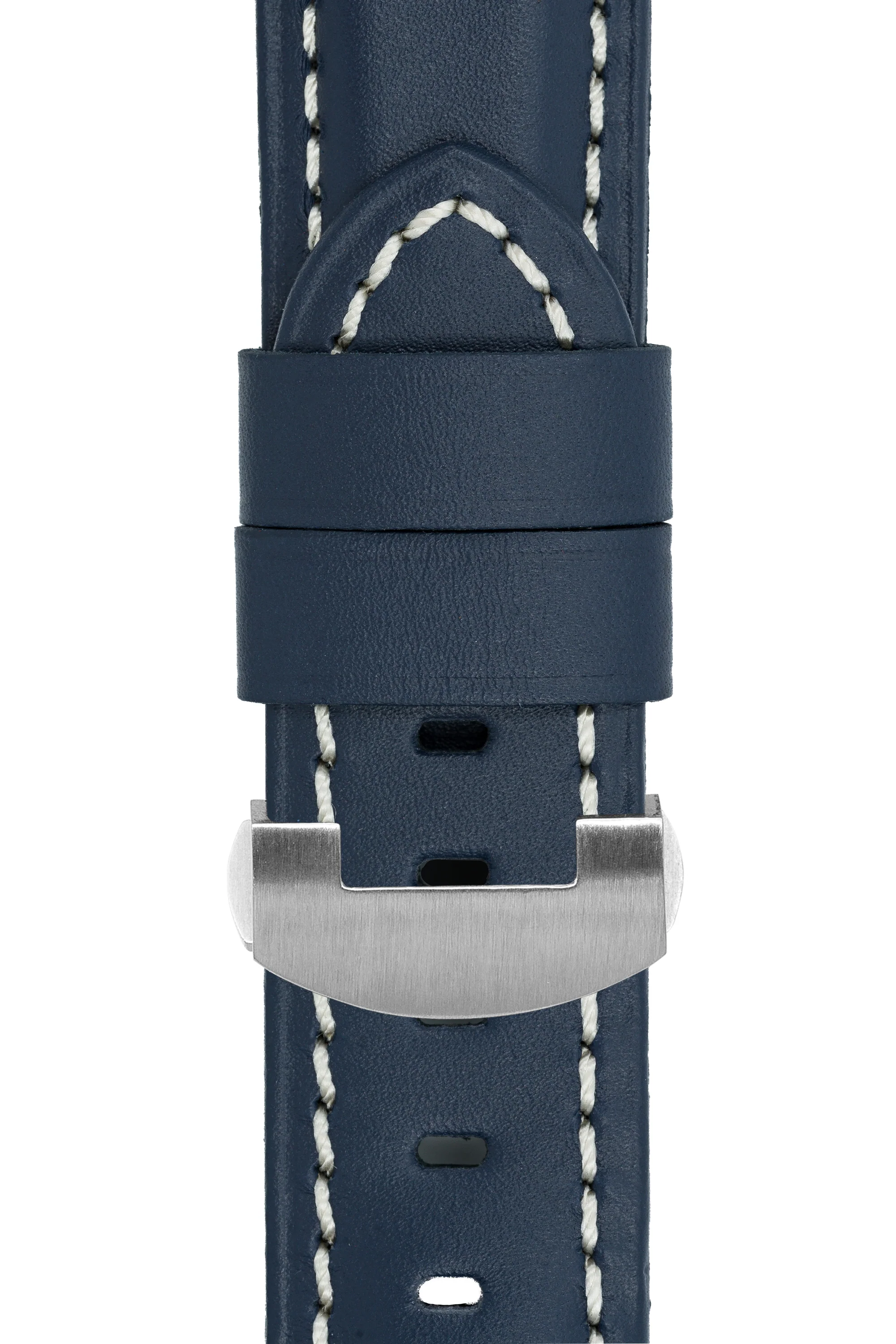 Panerai-Style Calf Leather Deployment Watch Strap in BLUE - Image 7