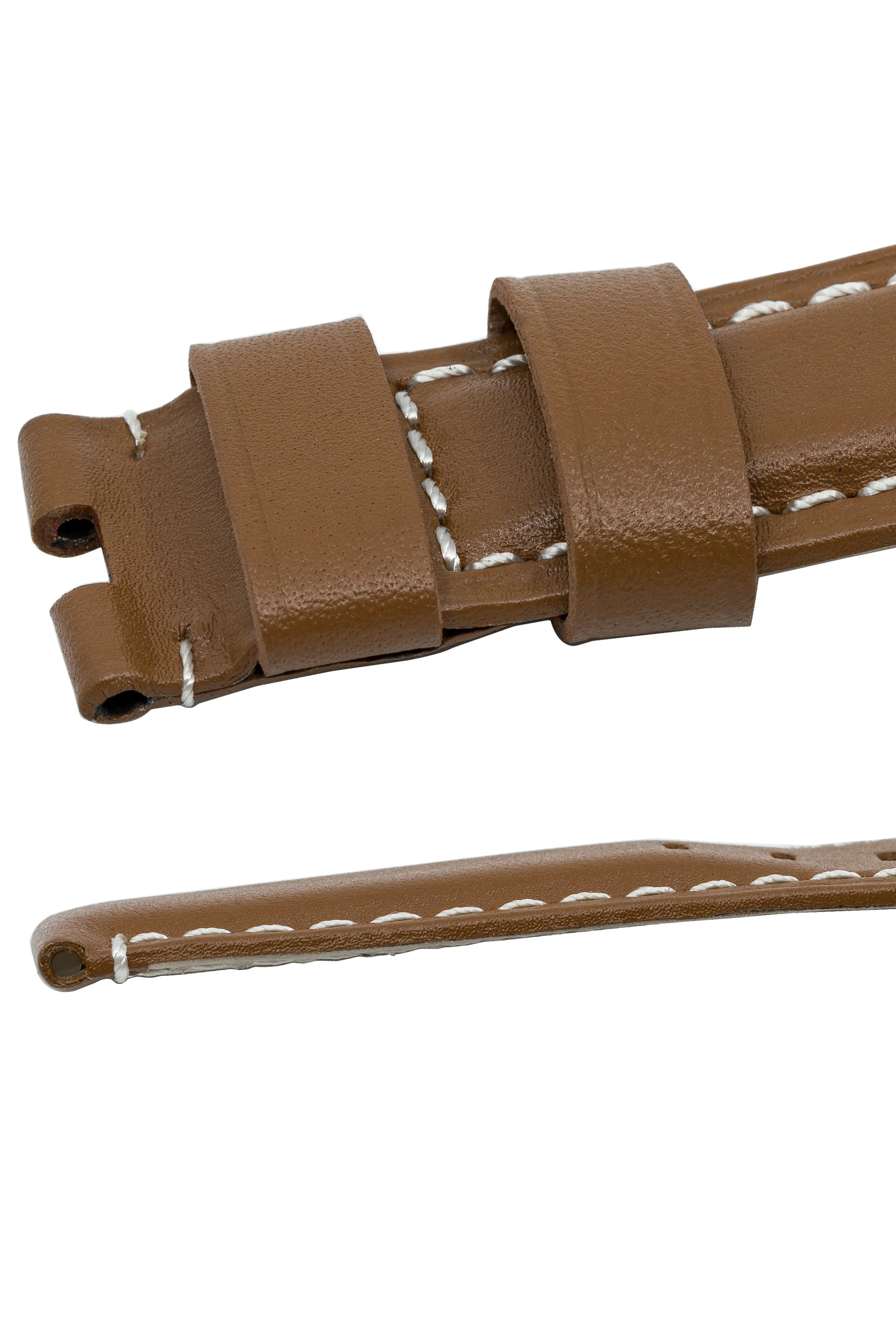 Panerai-Style Calf Leather Deployment Watch Strap in CARAMEL - Image 5
