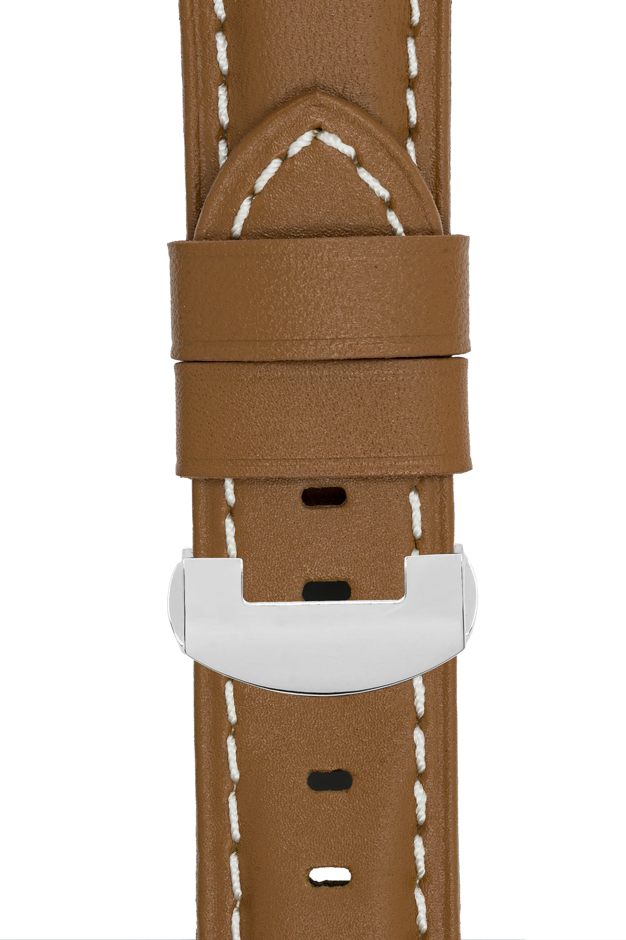 Panerai-Style Calf Leather Deployment Watch Strap in CARAMEL - Image 6
