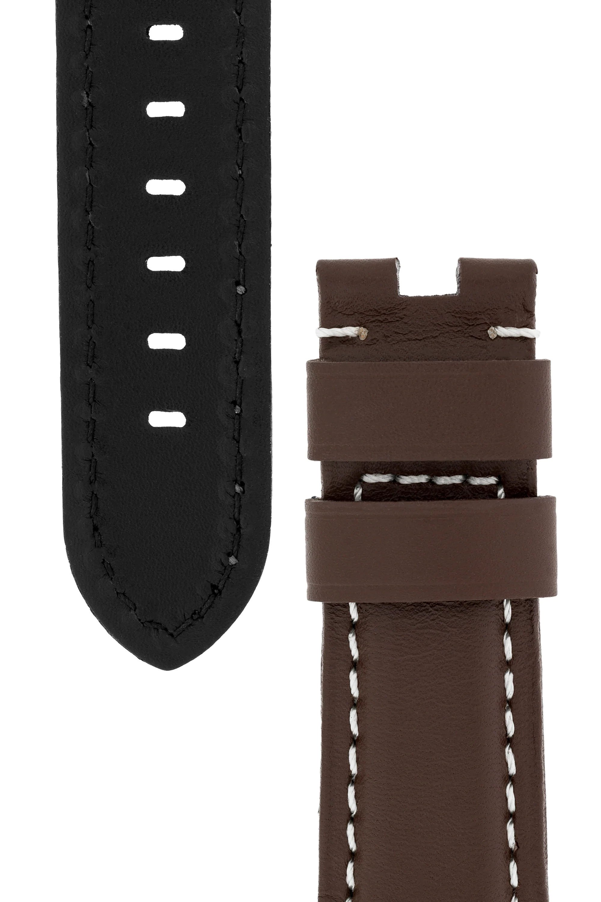 Panerai-Style Calf Leather Deployment Watch Strap in CHOCOLATE - Image 3