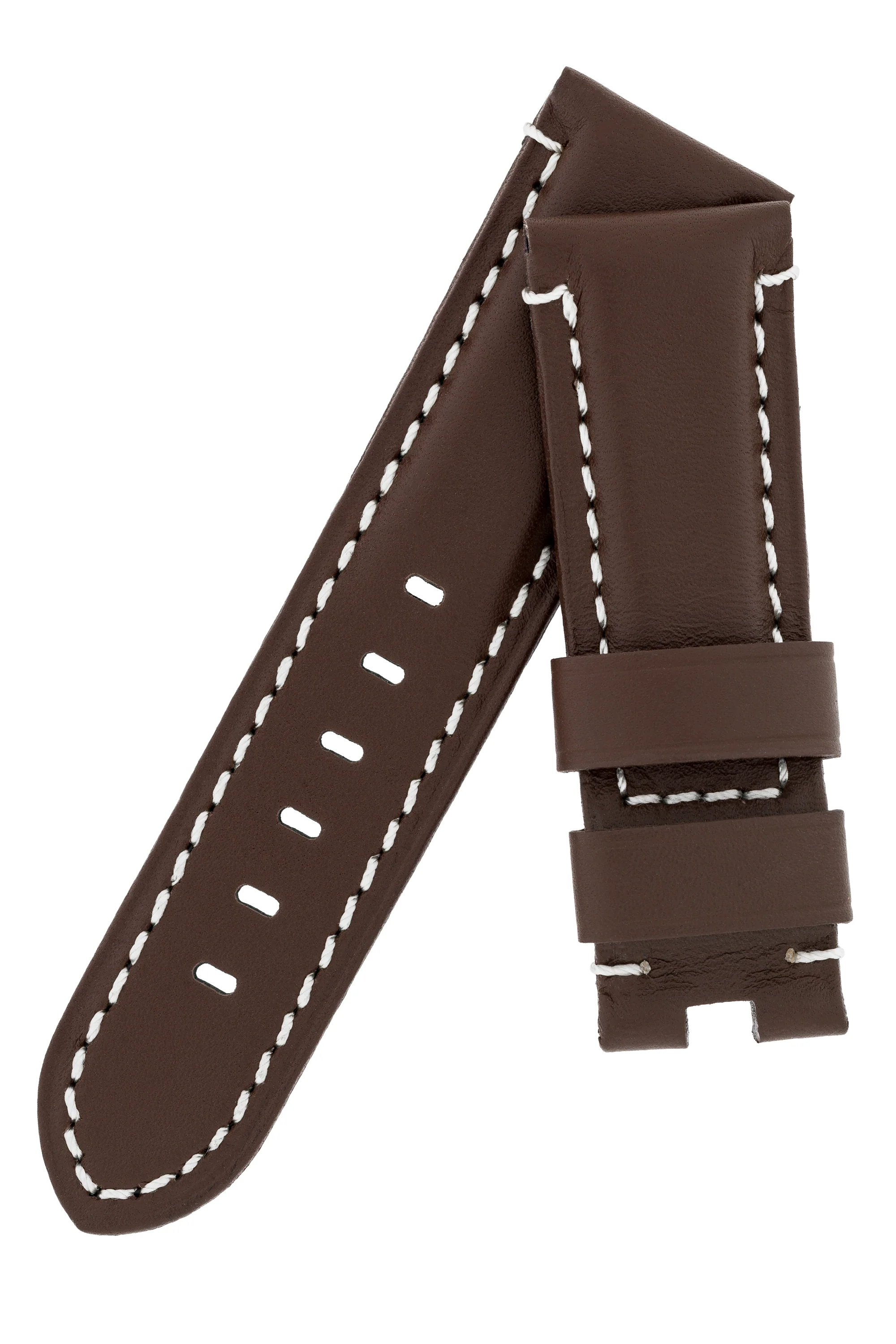Panerai-Style Calf Leather Deployment Watch Strap in CHOCOLATE - Image 4