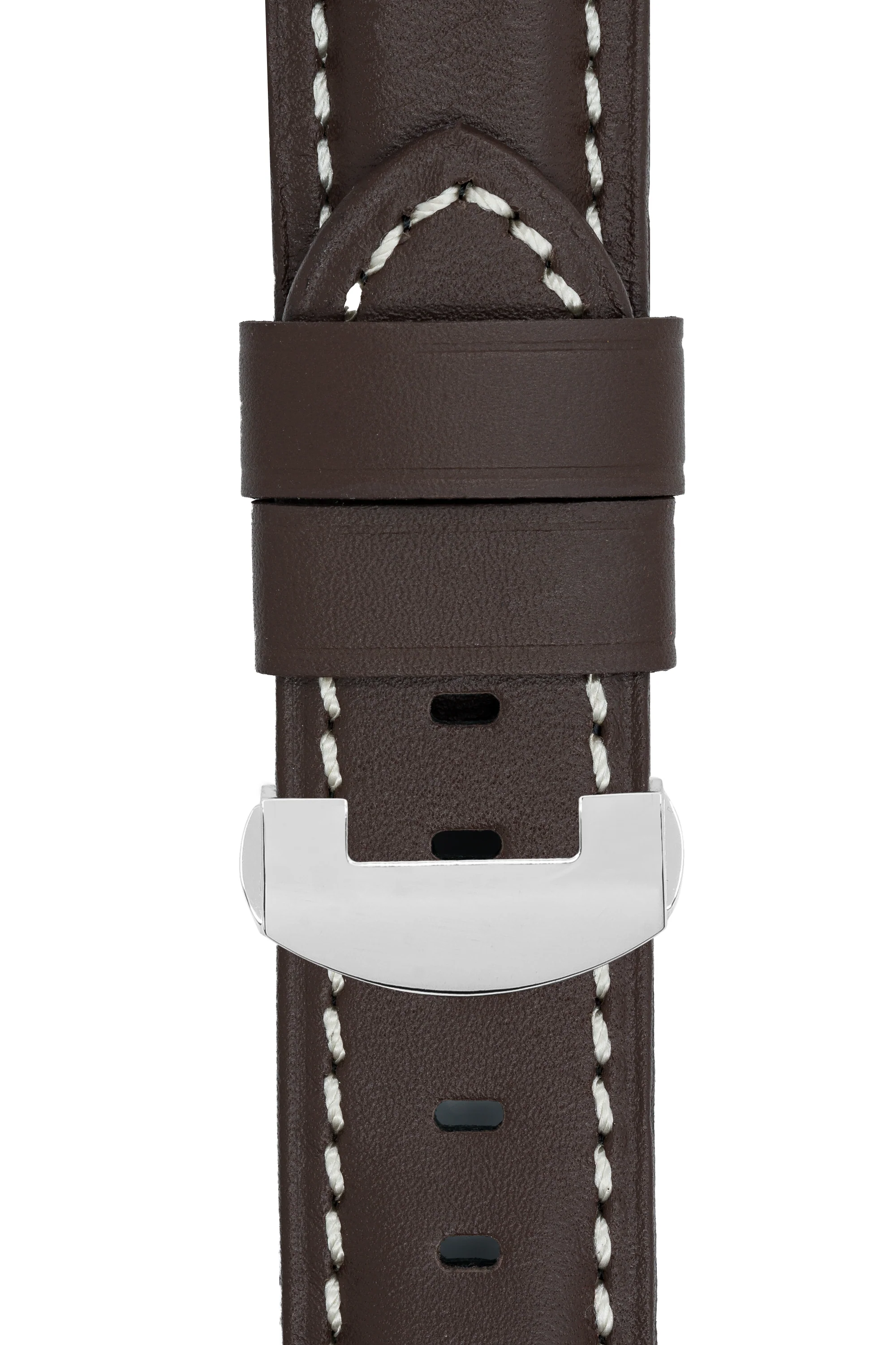 Panerai-Style Calf Leather Deployment Watch Strap in CHOCOLATE - Image 6