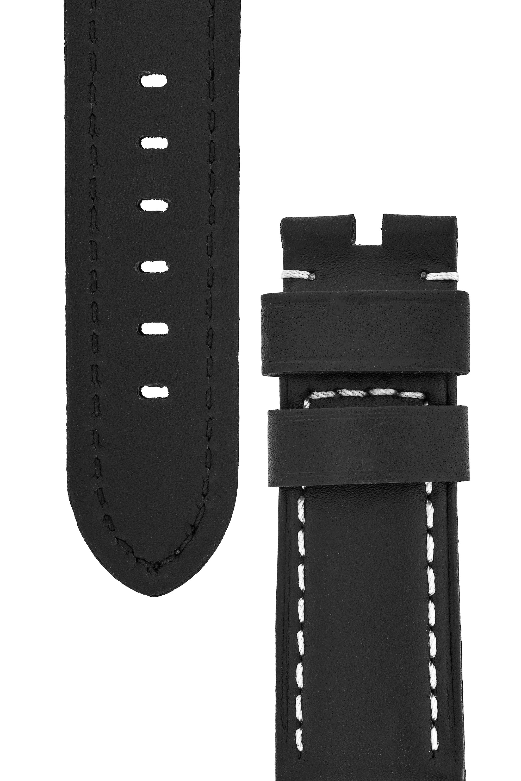 Panerai-Style Calf Leather Watch Strap in BLACK - Image 3