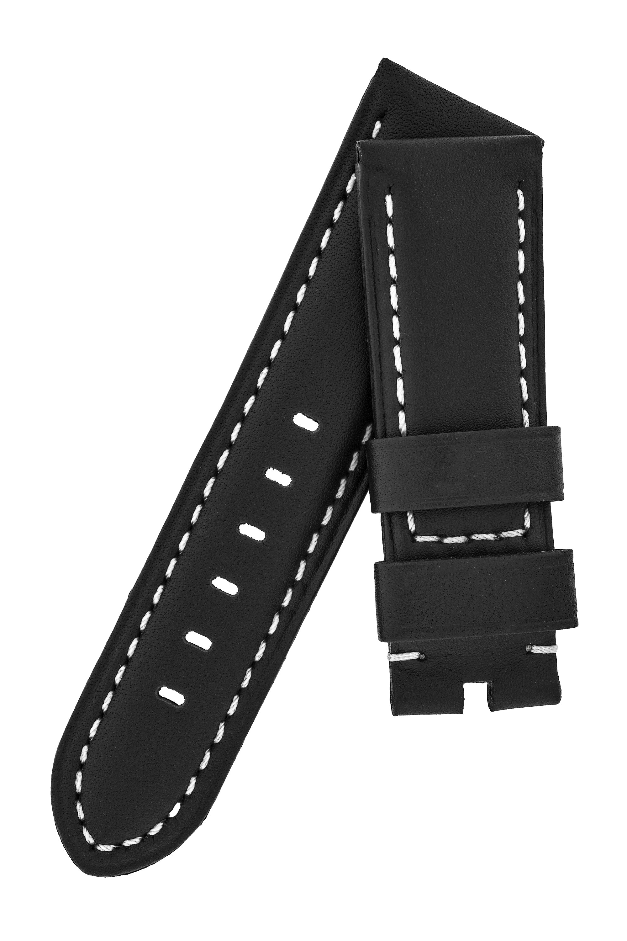 Panerai-Style Calf Leather Watch Strap in BLACK - Image 4