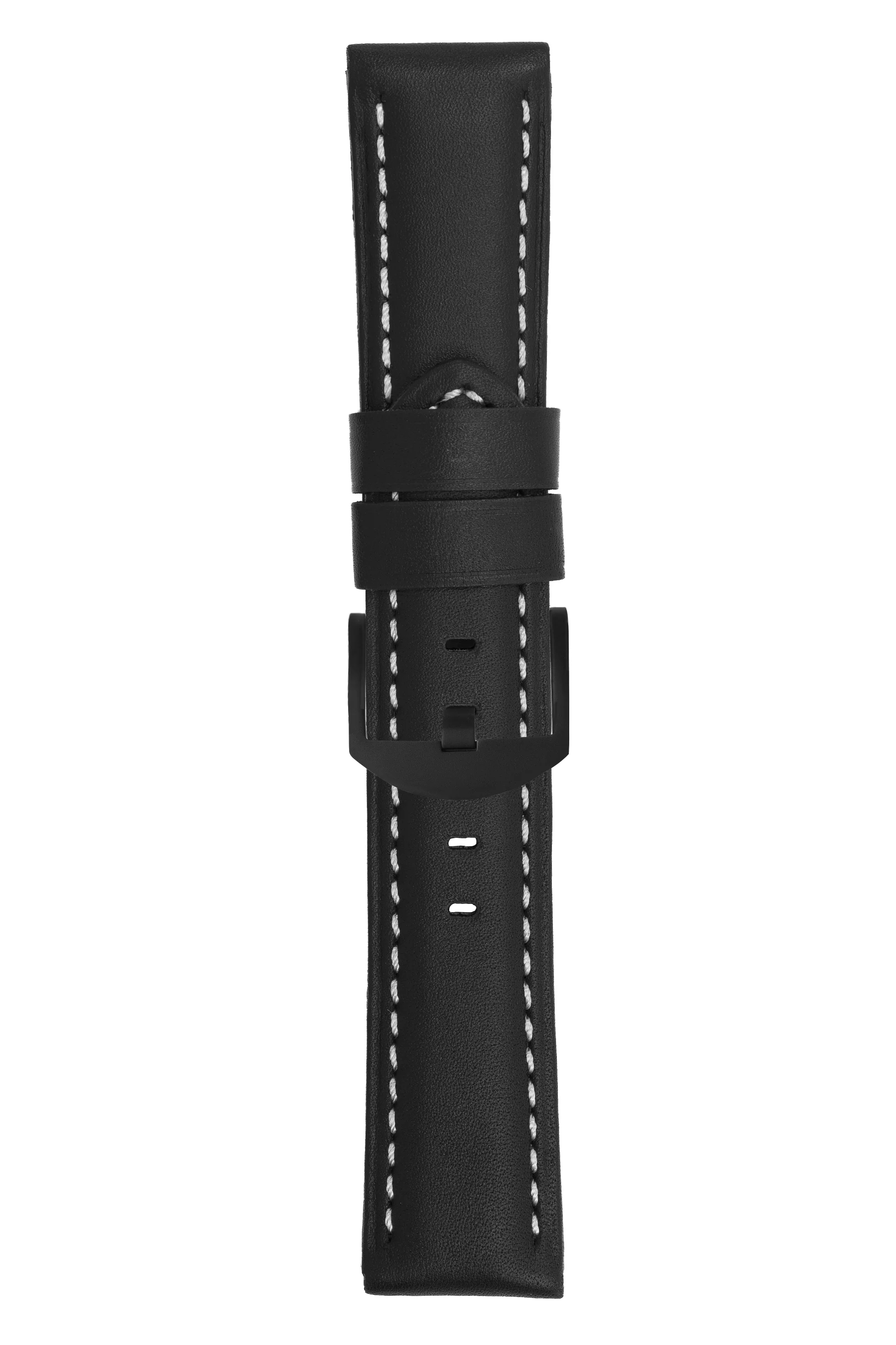Panerai-Style Calf Leather Watch Strap in BLACK - Image 7