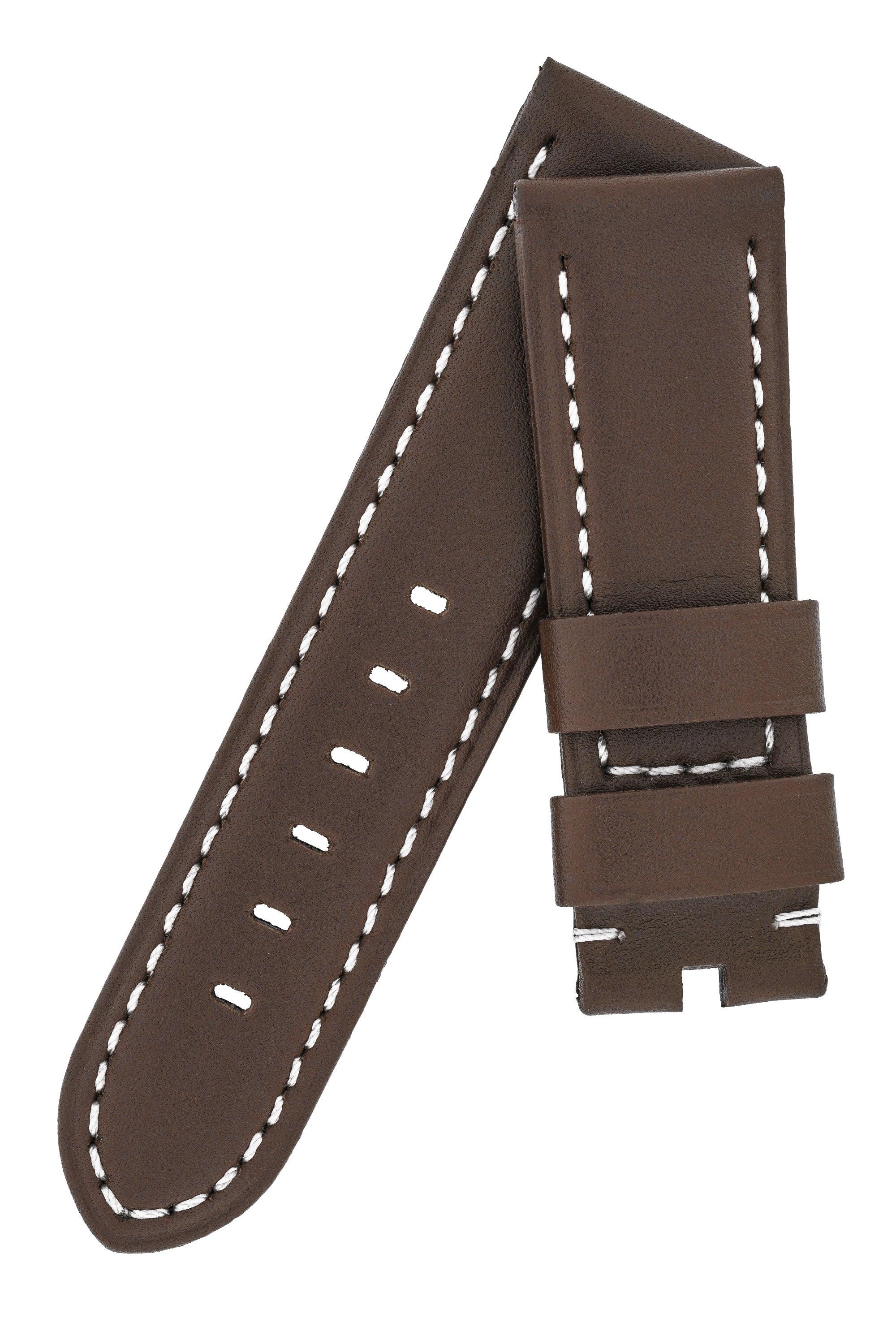 Panerai-Style Calf Leather Watch Strap in CHOCOLATE BROWN - Image 4