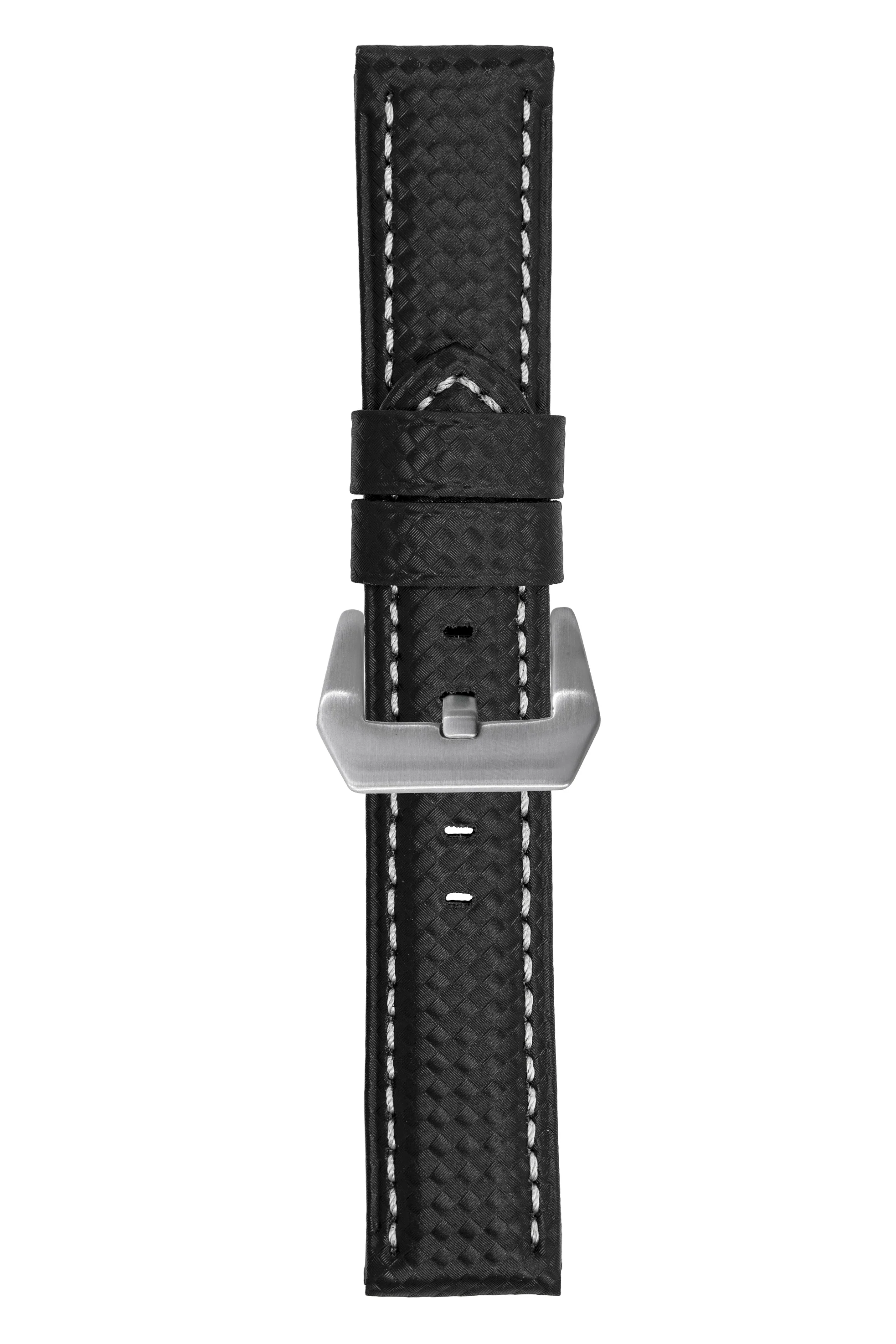 Panerai-Style Carbon Leather Watch Strap in BLACK - Image 10