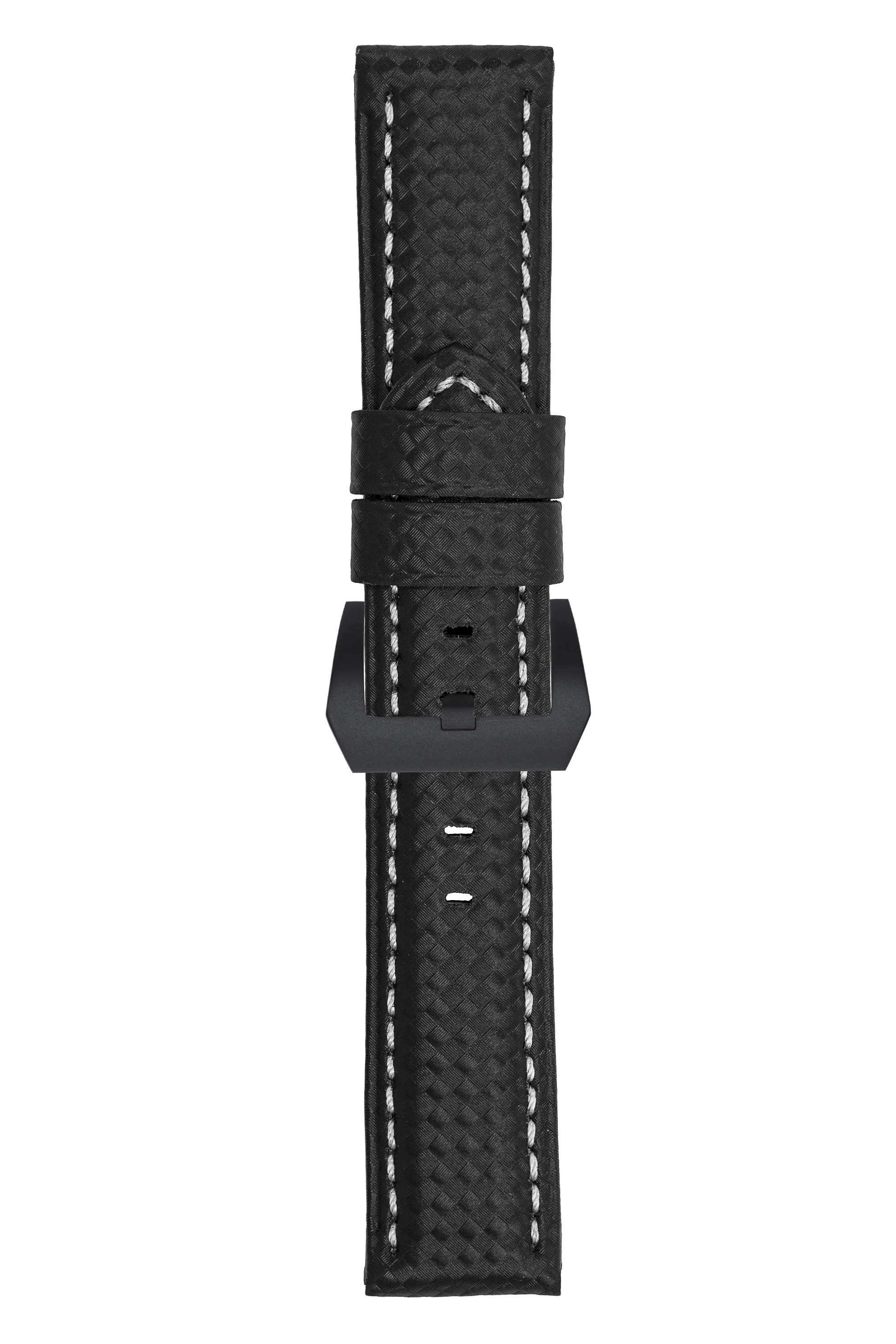 Panerai-Style Carbon Leather Watch Strap in BLACK - Image 11