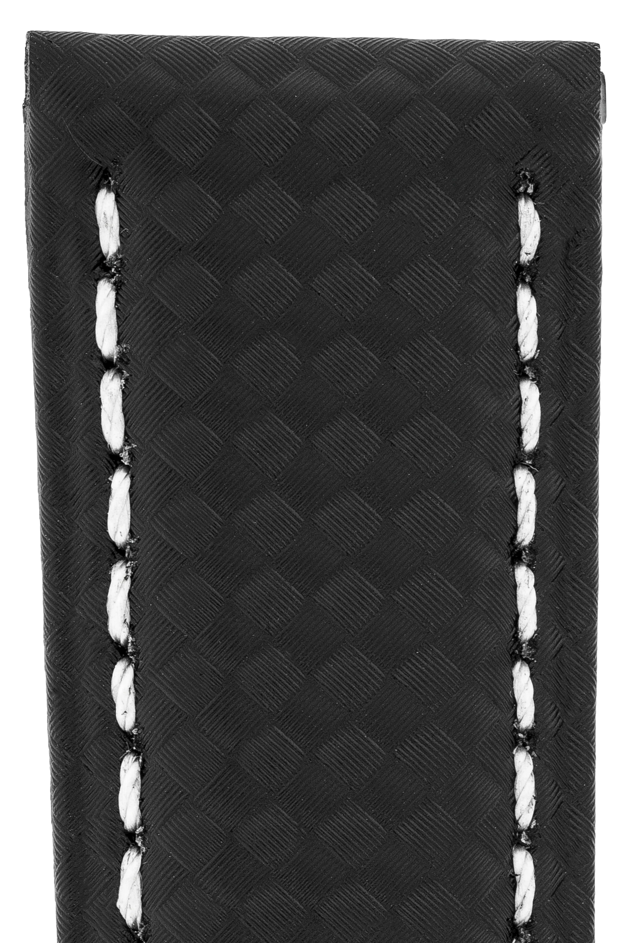 Panerai-Style Carbon Leather Watch Strap in BLACK - Image 2