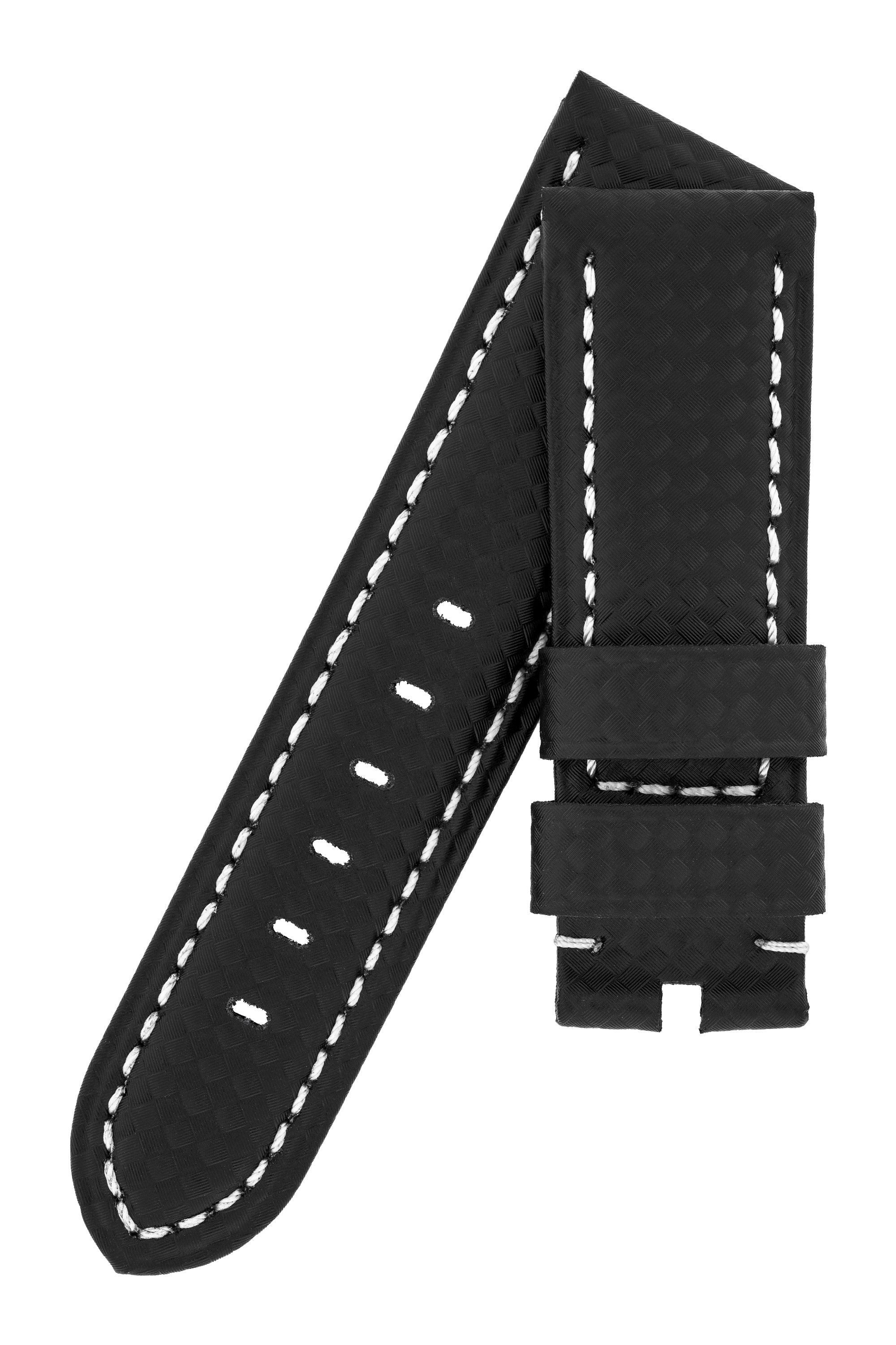 Panerai-Style Carbon Leather Watch Strap in BLACK - Image 4