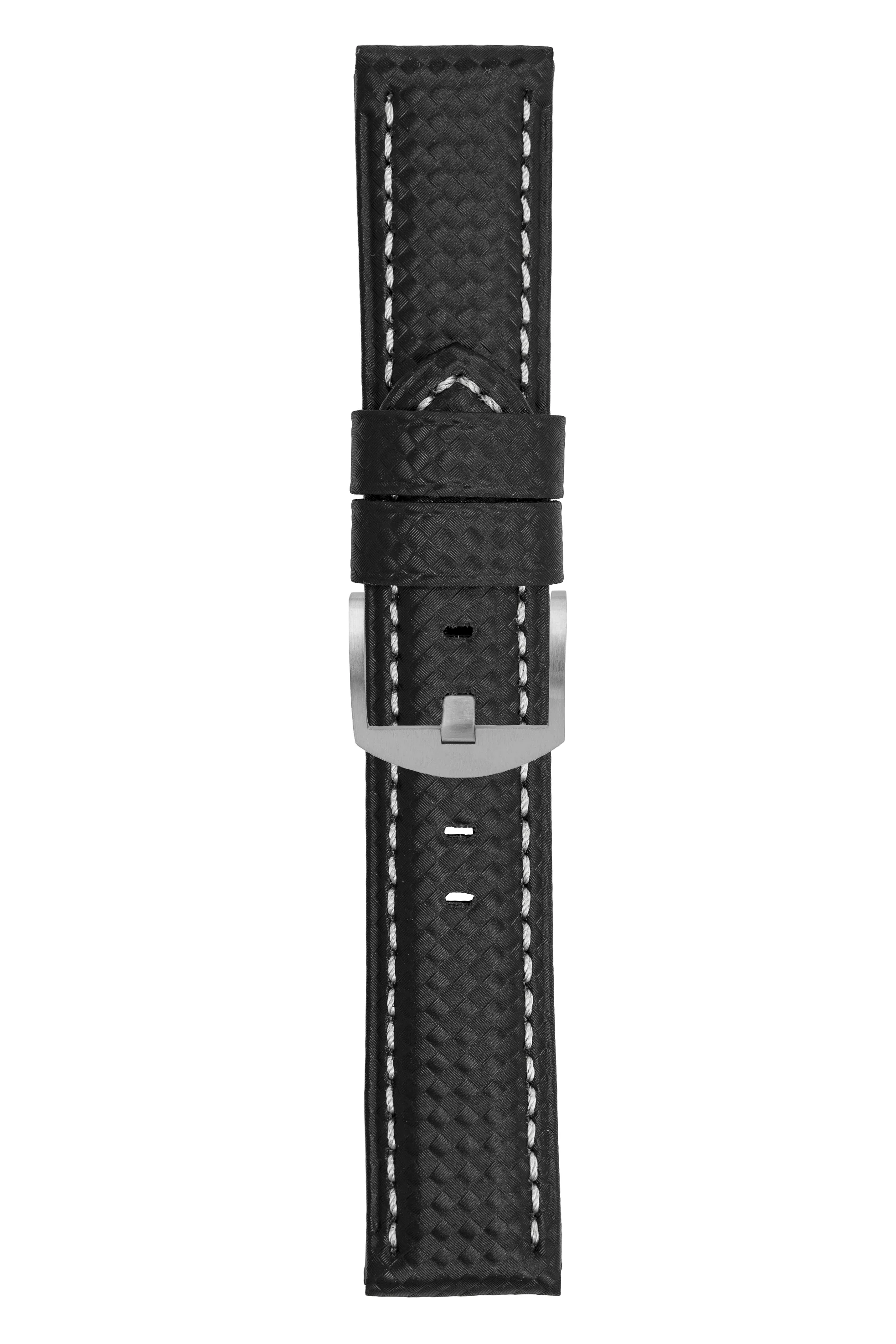Panerai-Style Carbon Leather Watch Strap in BLACK - Image 5