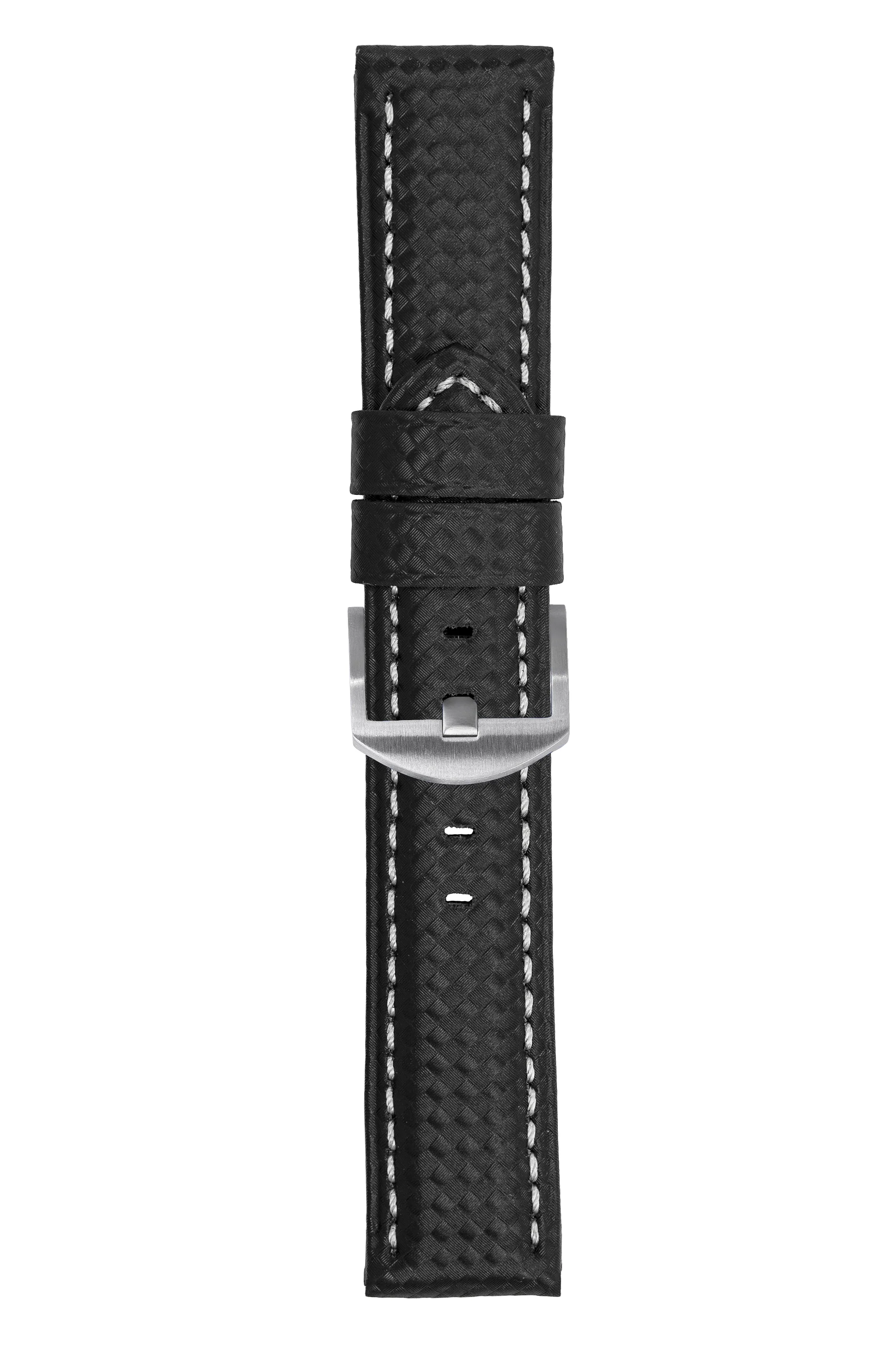 Panerai-Style Carbon Leather Watch Strap in BLACK - Image 6