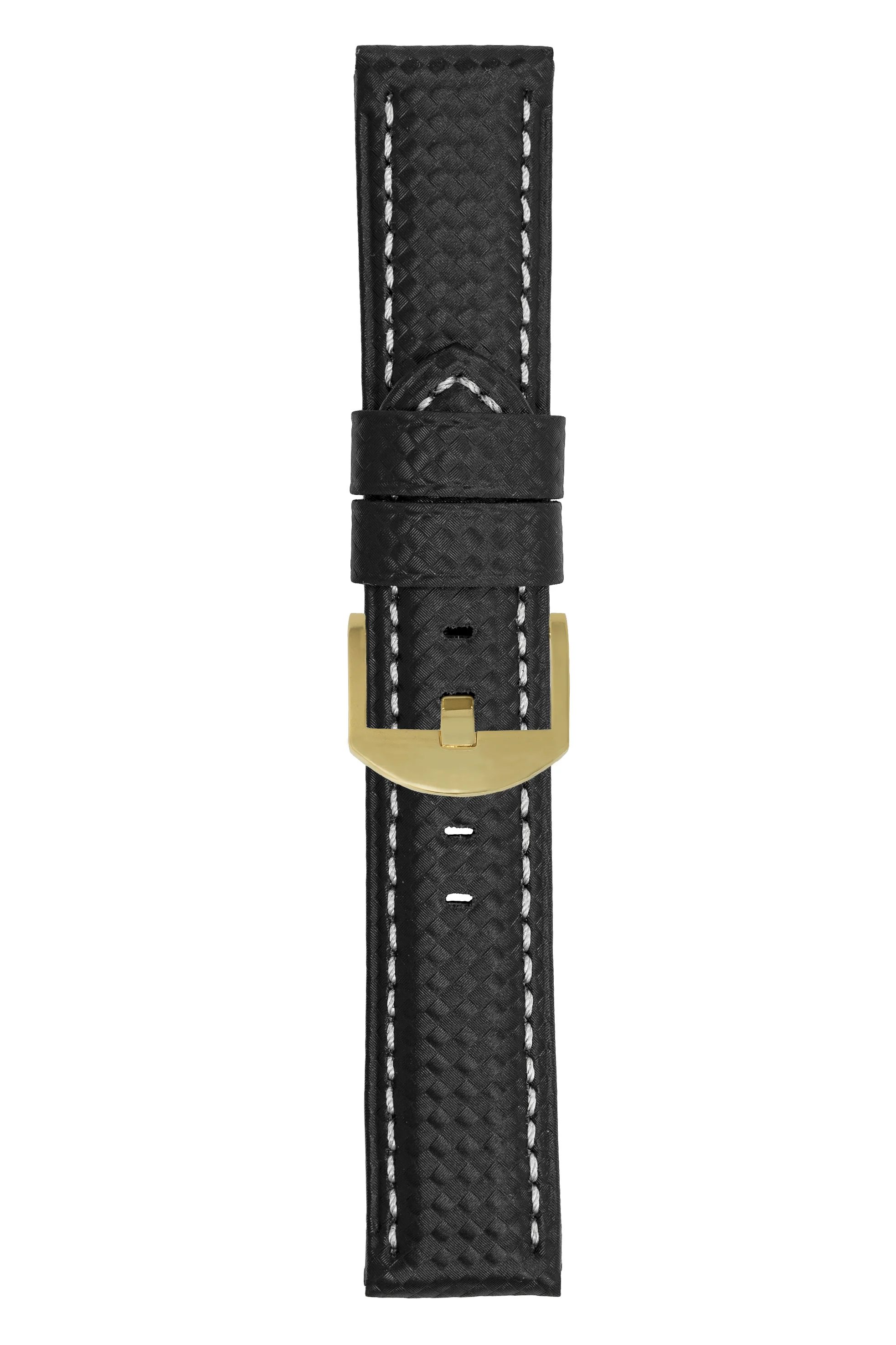 Panerai-Style Carbon Leather Watch Strap in BLACK - Image 8