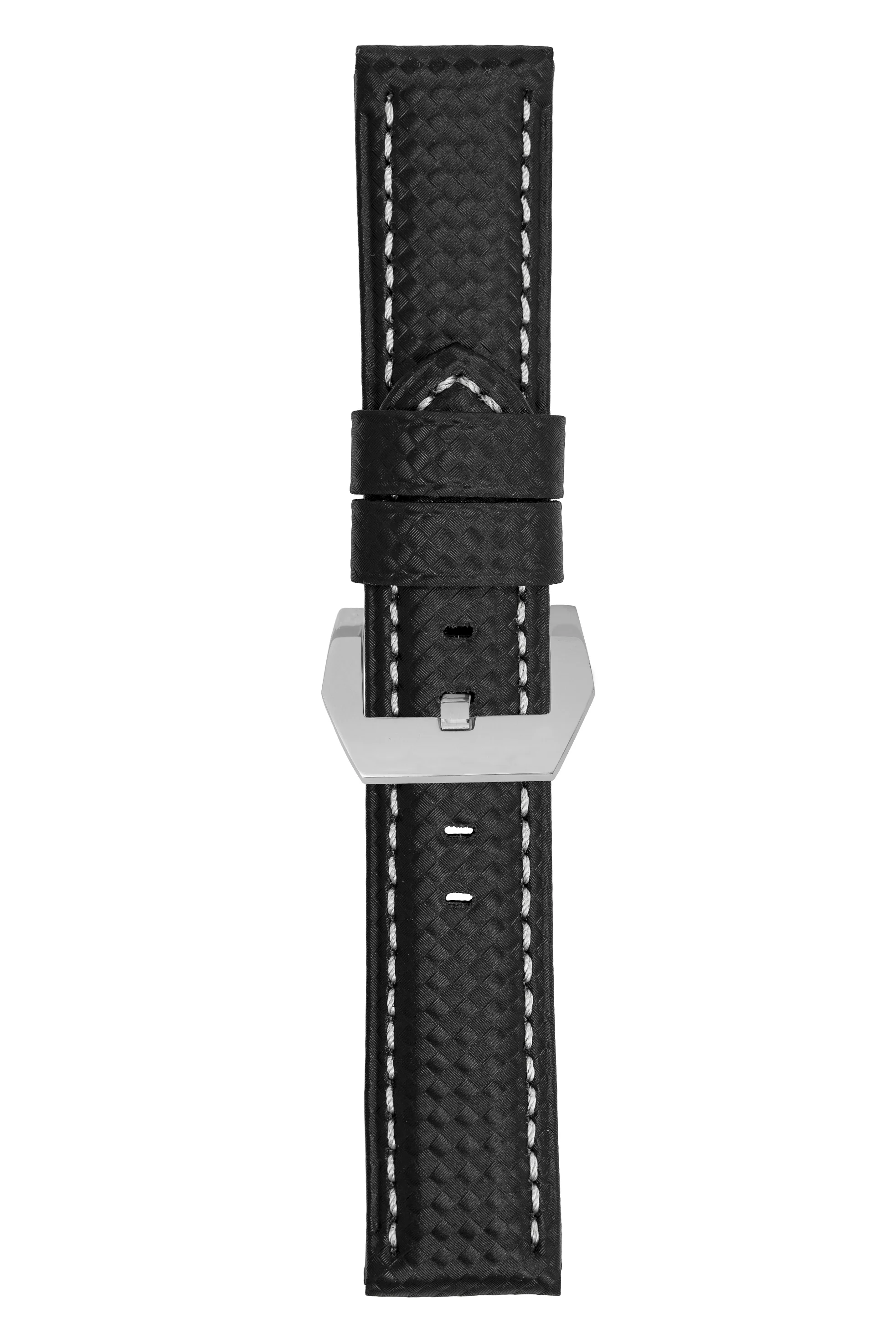 Panerai-Style Carbon Leather Watch Strap in BLACK - Image 9