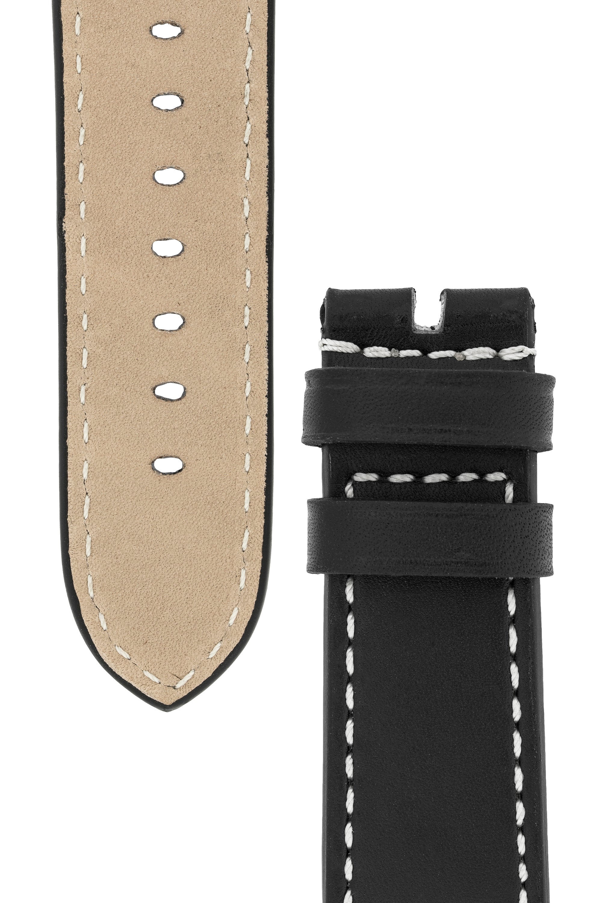 Panerai-Style Marino Leather Watch Strap in BLACK - Image 3