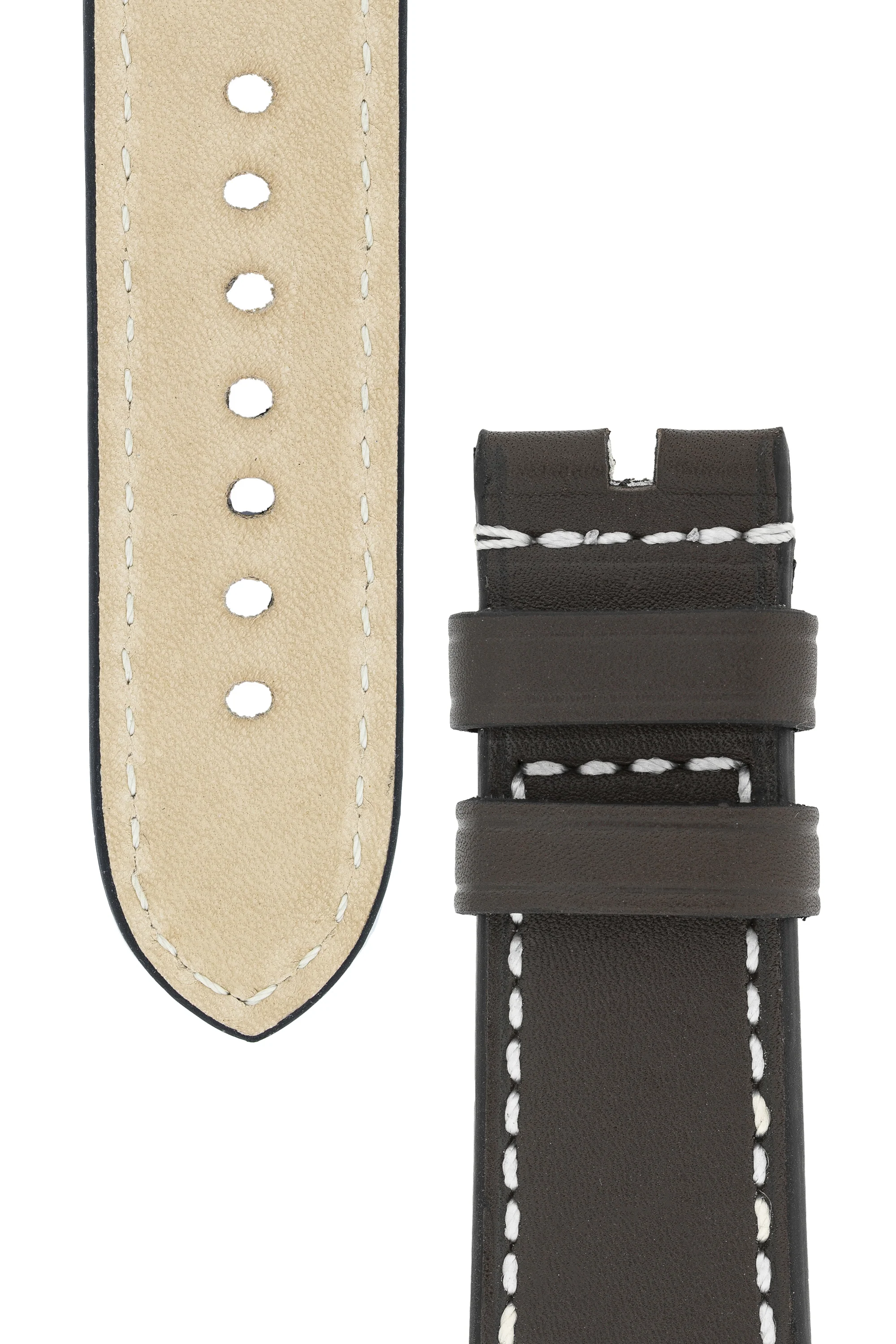 Panerai-Style Marino Leather Watch Strap in BROWN - Image 3