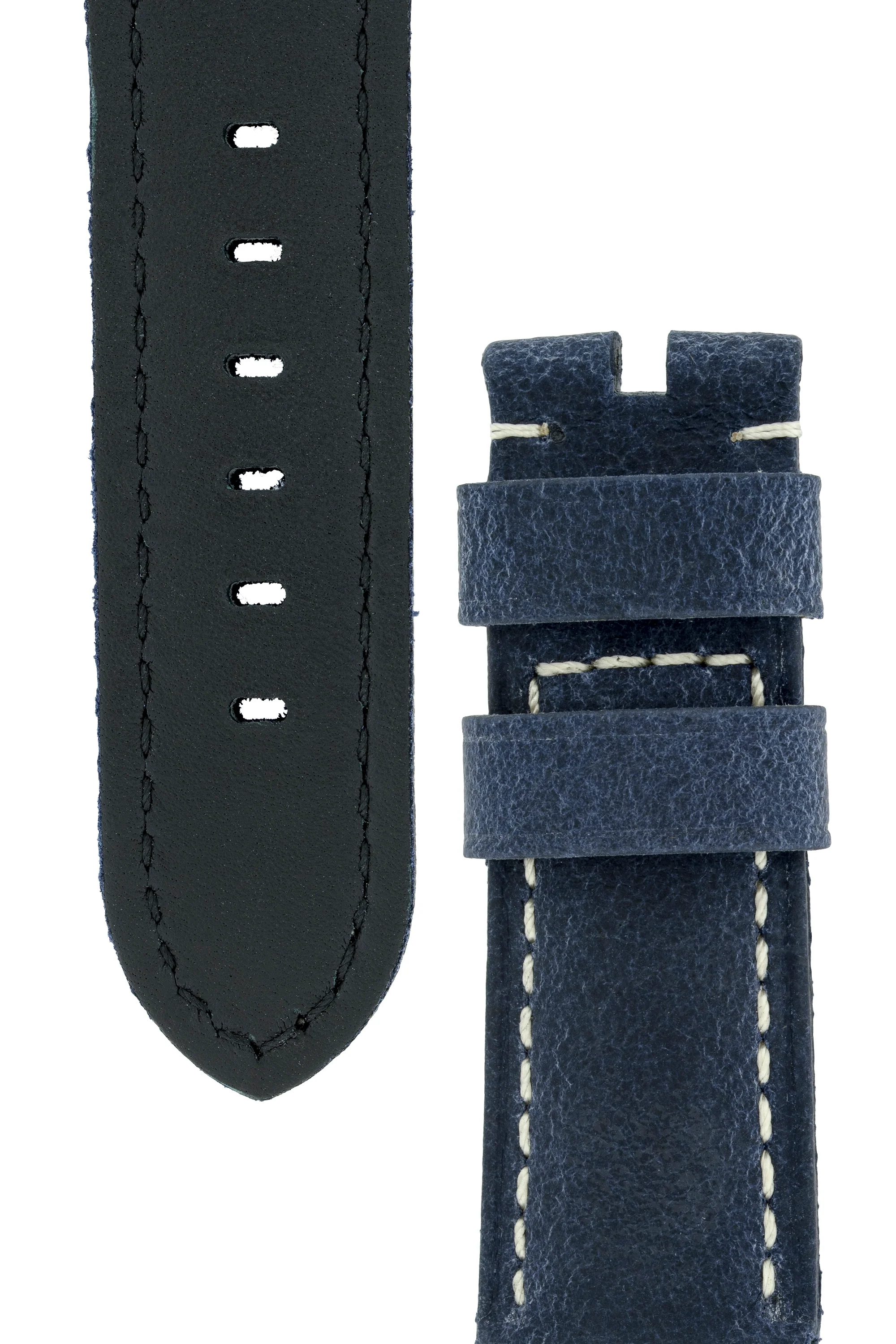 Panerai-Style Vertigo Buffalo Suede Watch Strap in DARK BLUE - Image 3