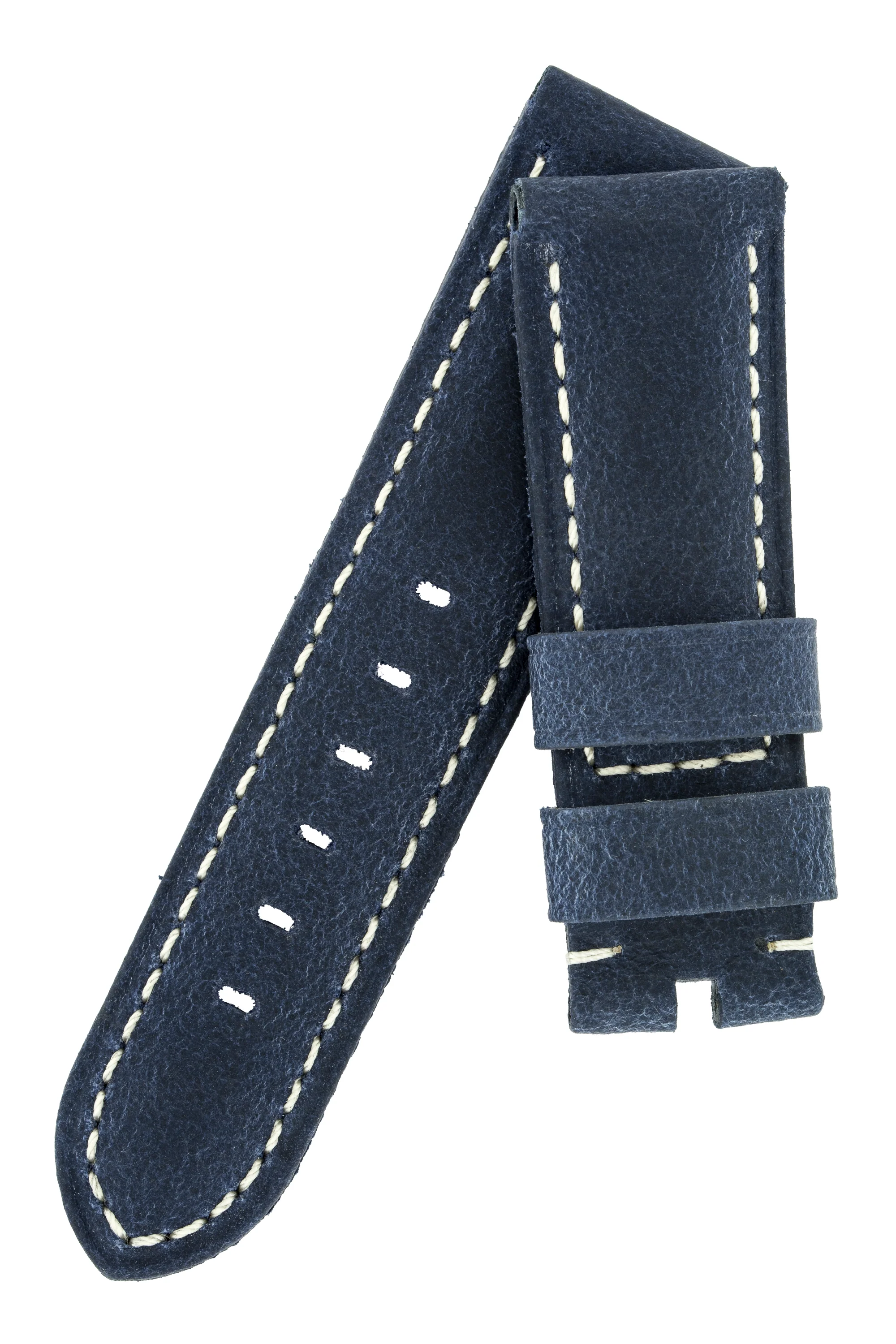 Panerai-Style Vertigo Buffalo Suede Watch Strap in DARK BLUE - Image 4