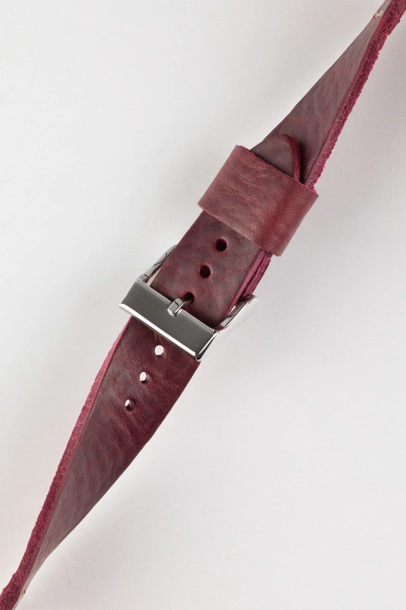 Pebro ARTISAN Leather Watch Strap in BURGUNDY - Image 4