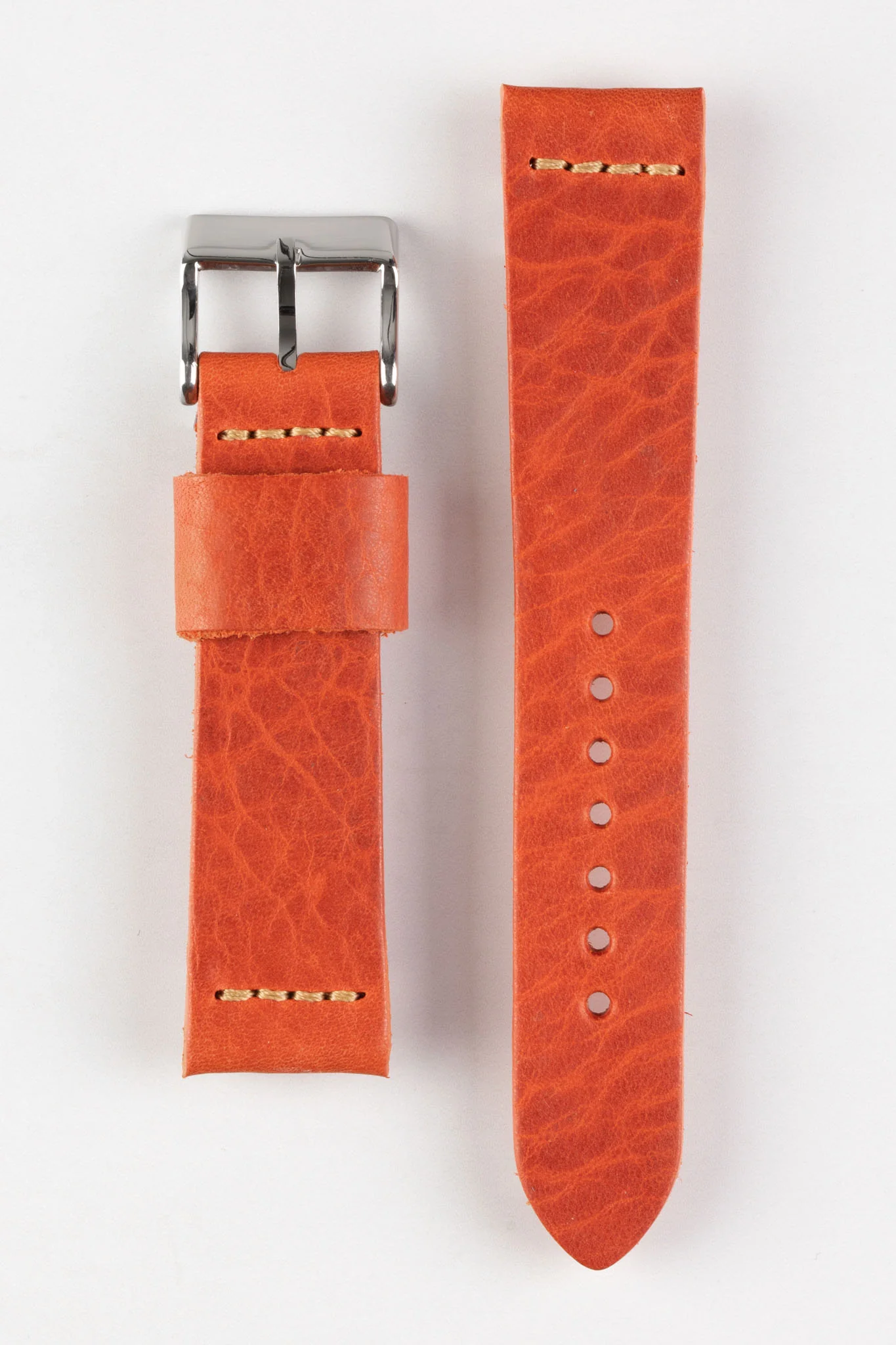 Pebro ARTISAN Leather Watch Strap in BURNT RED - Image 7