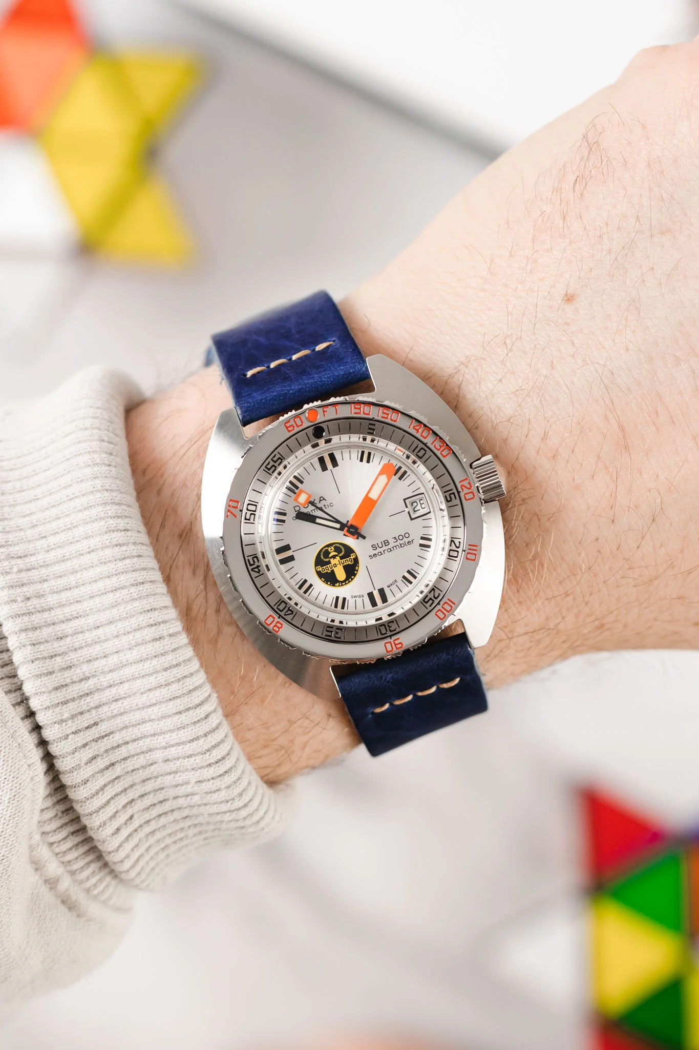 Pebro ARTISAN Leather Watch Strap in DEEP BLUE - Image 2