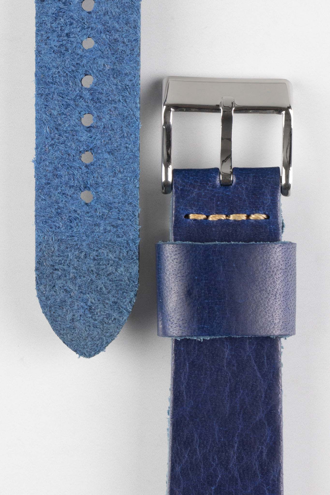 Pebro ARTISAN Leather Watch Strap in DEEP BLUE - Image 3