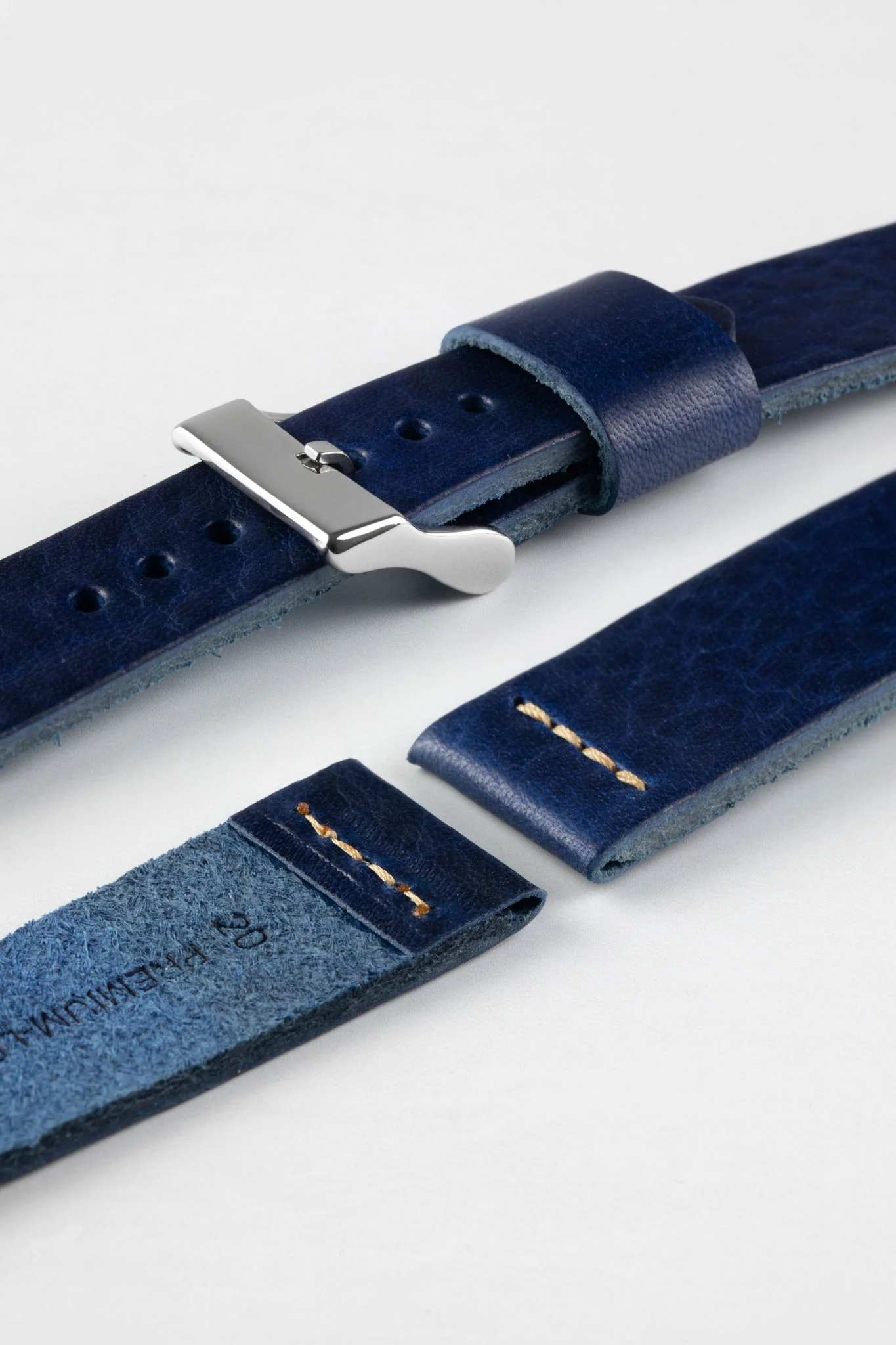Pebro ARTISAN Leather Watch Strap in DEEP BLUE - Image 6