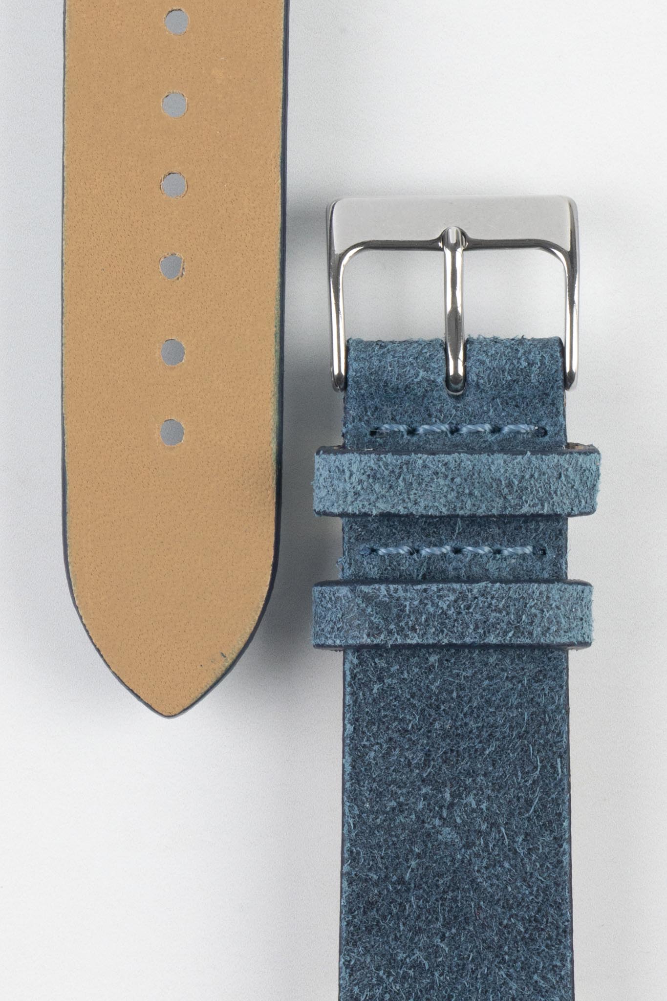 Pebro BARBOUR Waxed Calfskin Leather Watch Strap in BLUE - Image 3