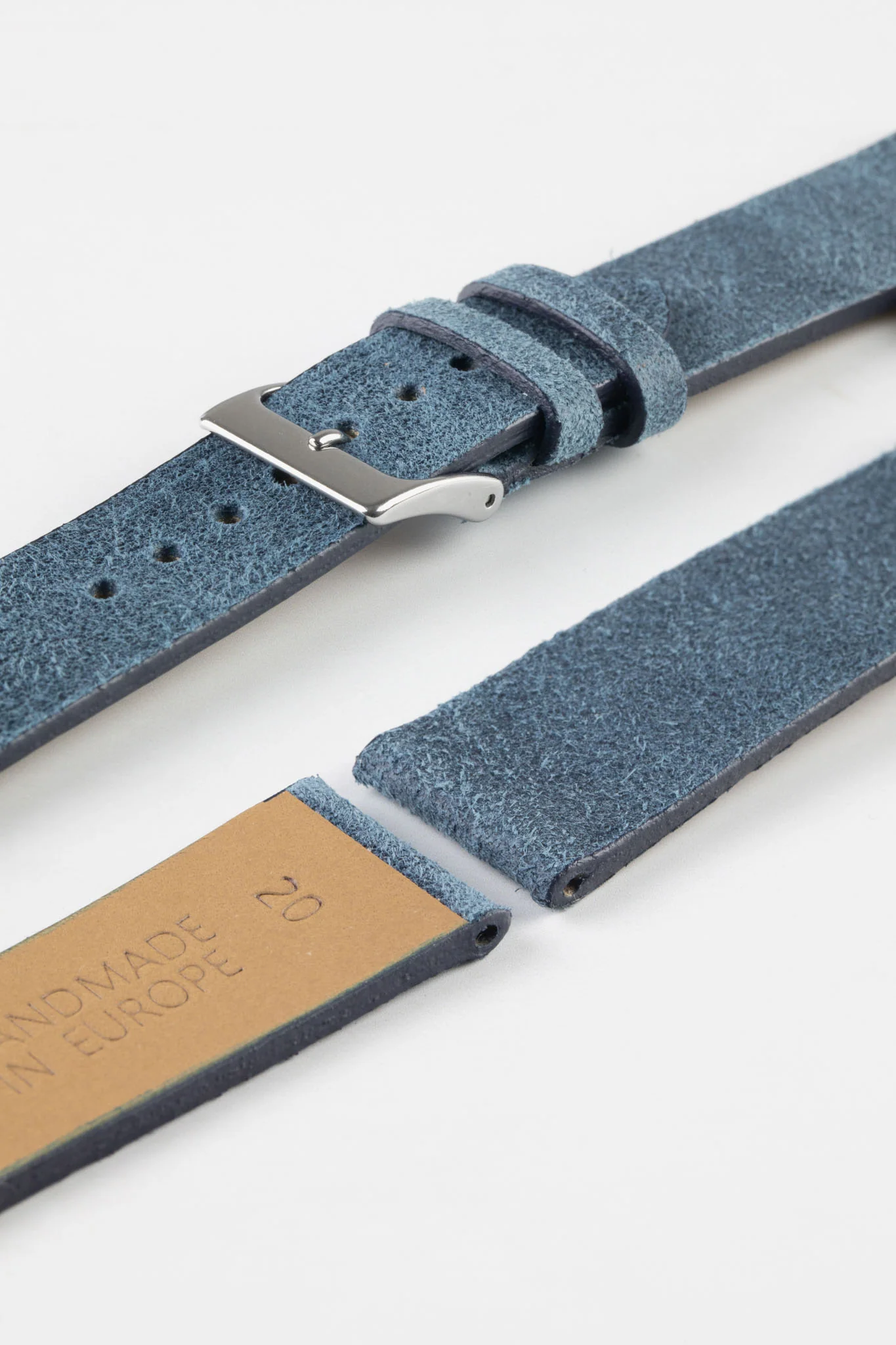 Pebro BARBOUR Waxed Calfskin Leather Watch Strap in BLUE - Image 7