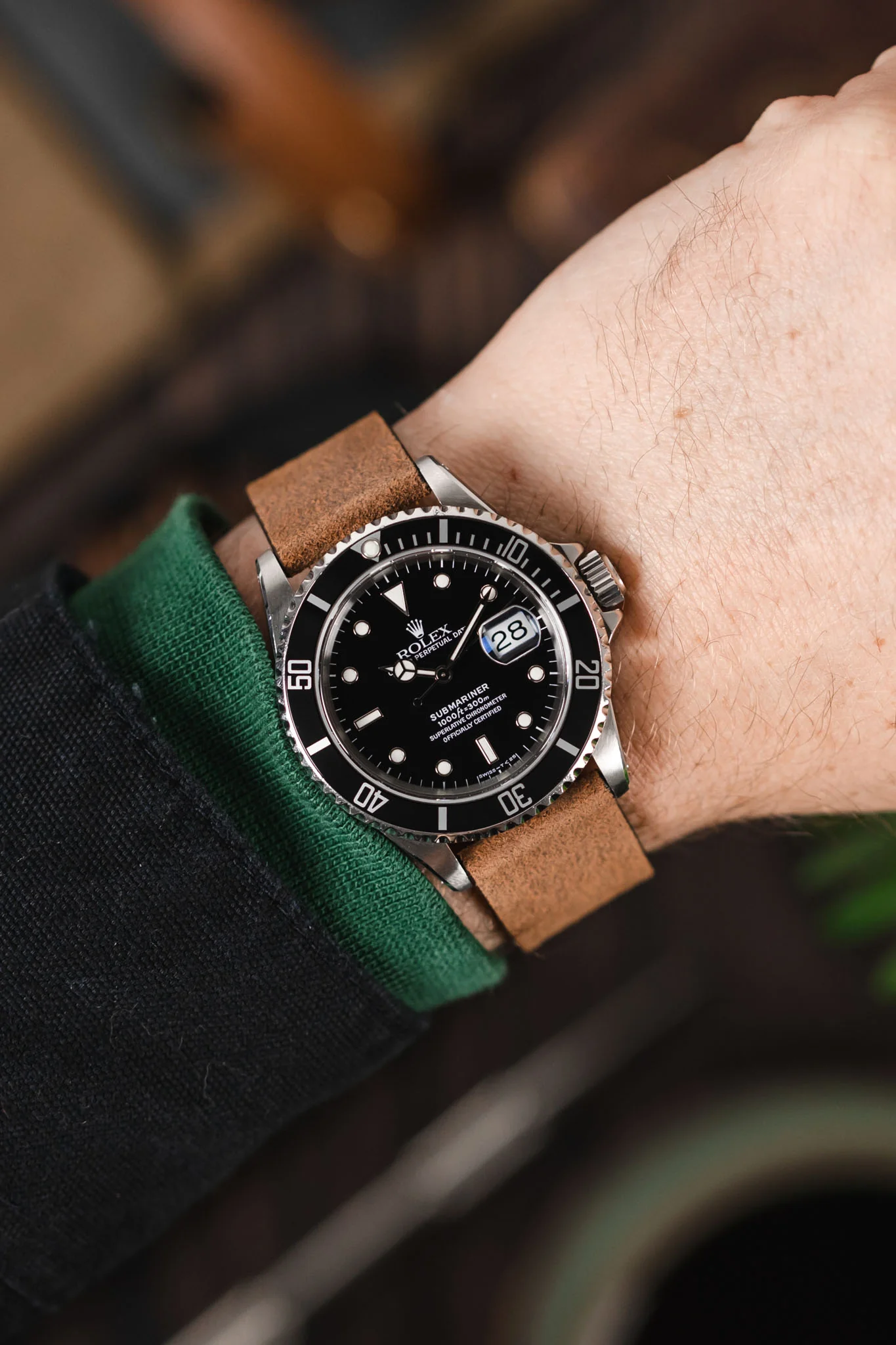 Pebro BARBOUR Waxed Calfskin Leather Watch Strap in MUSTARD BROWN - Image 2