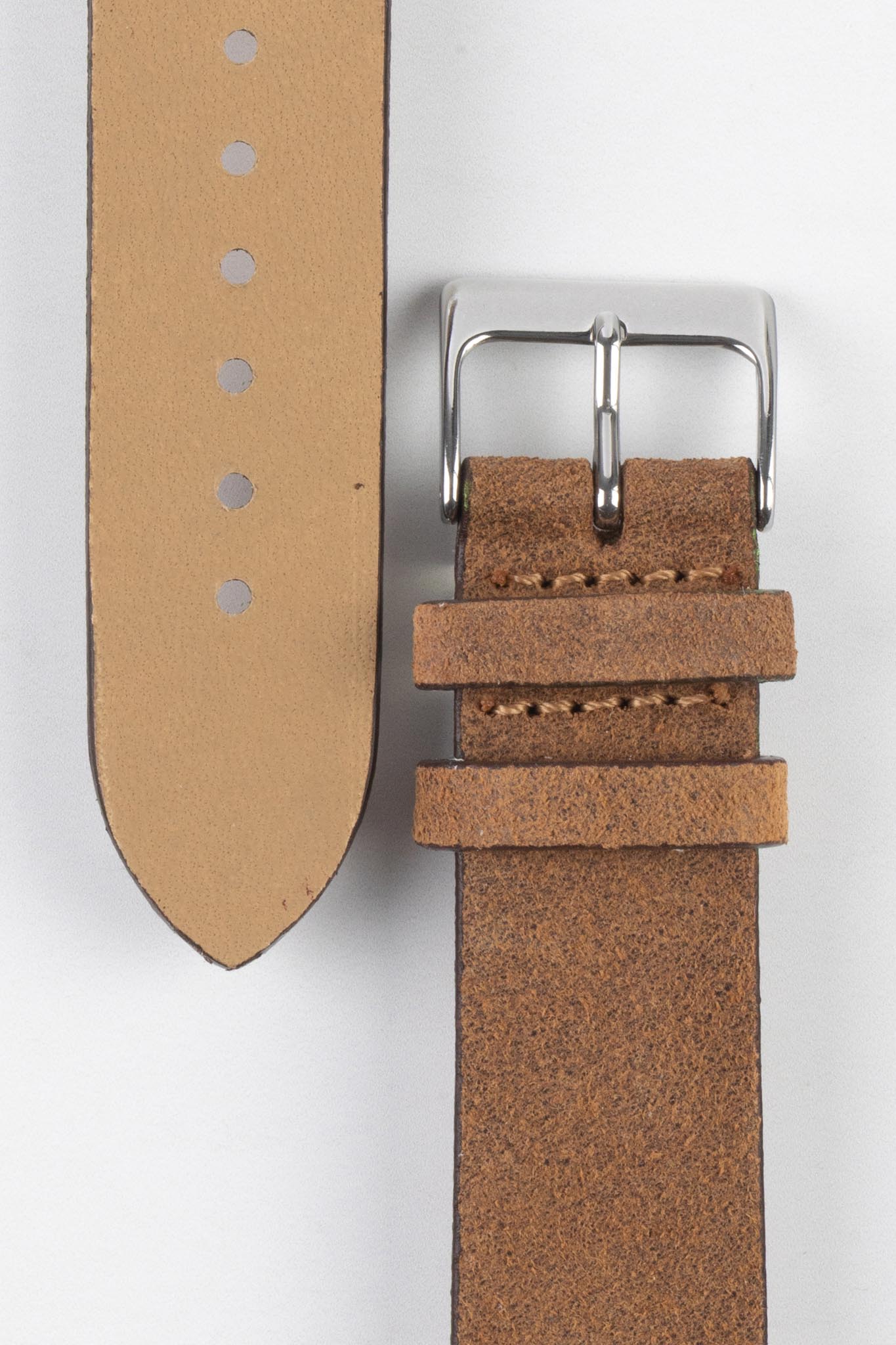 Pebro BARBOUR Waxed Calfskin Leather Watch Strap in MUSTARD BROWN - Image 3