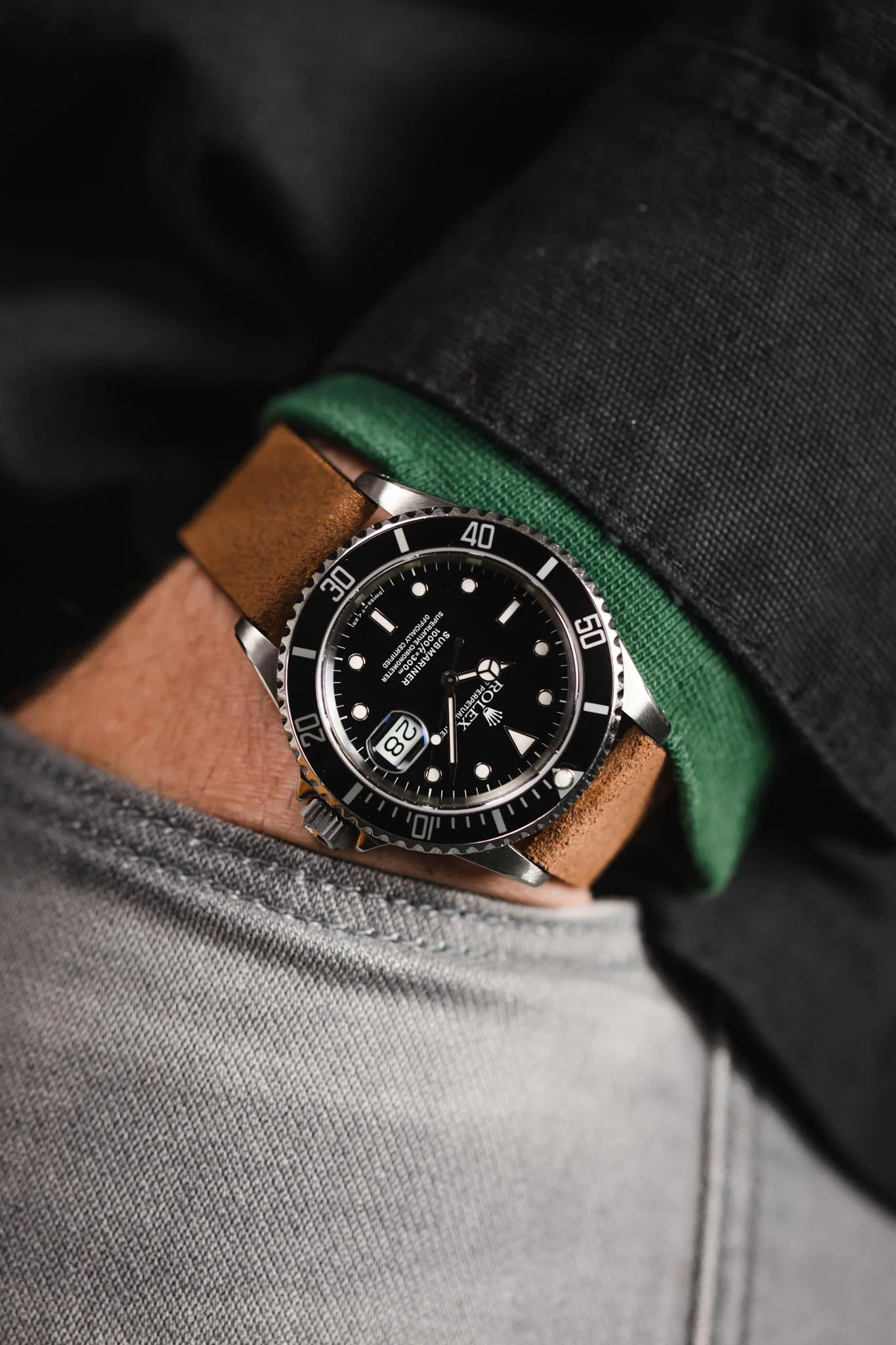 Pebro BARBOUR Waxed Calfskin Leather Watch Strap in MUSTARD BROWN - Image 6