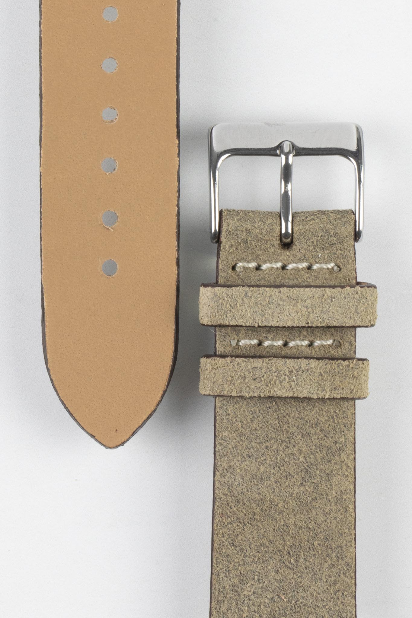 Pebro BARBOUR Waxed Calfskin Leather Watch Strap in STONE GREY - Image 3