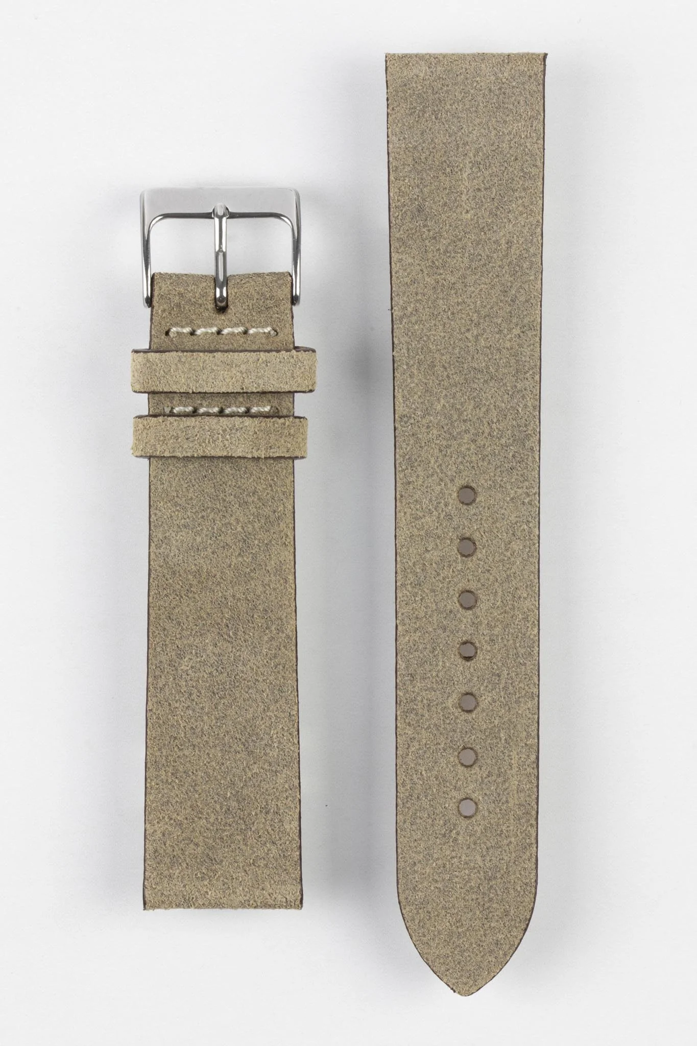 Pebro BARBOUR Waxed Calfskin Leather Watch Strap in STONE GREY - Image 9