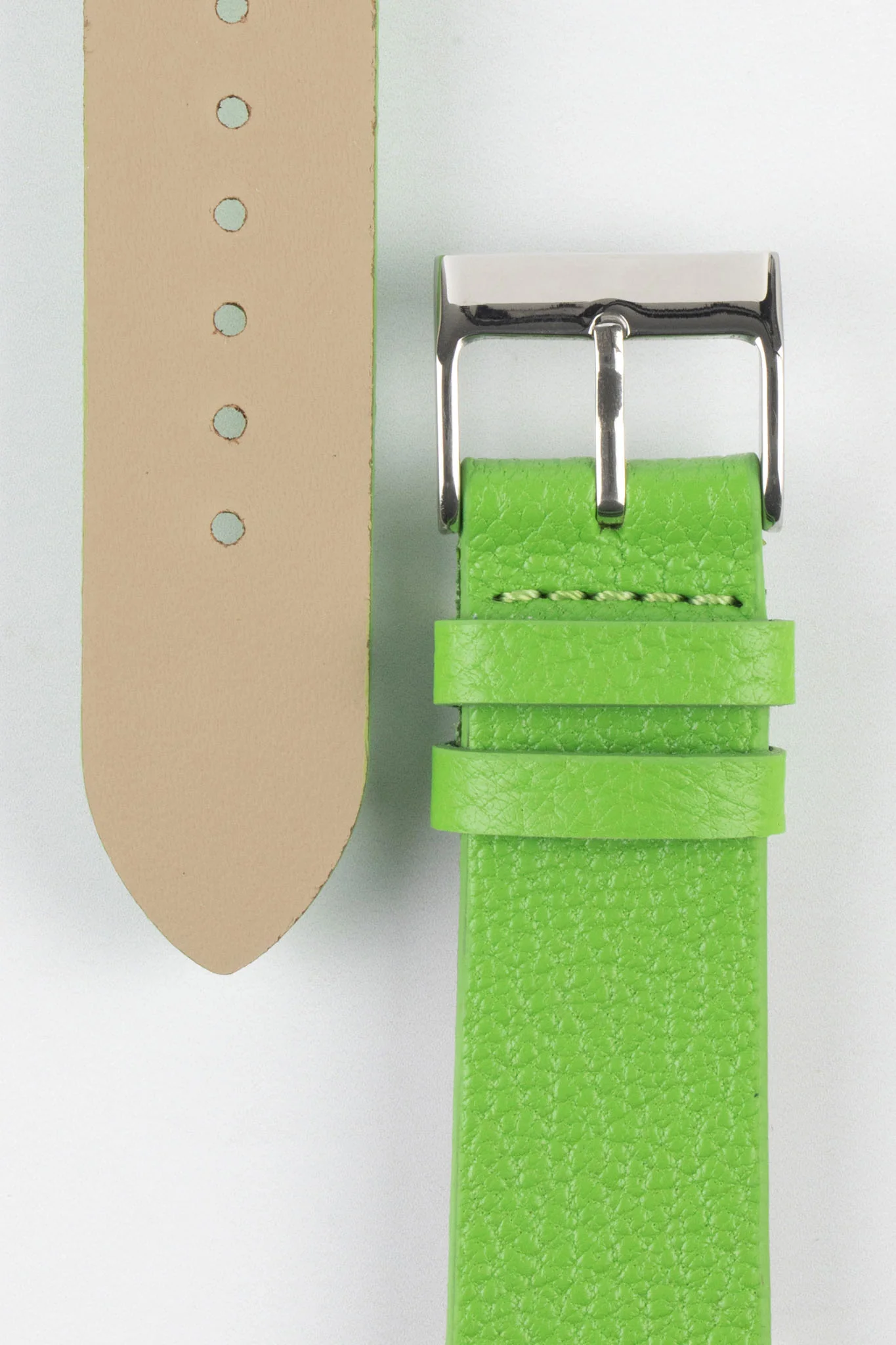 Pebro BILLY Genuine Goatskin Leather Watch Strap in APPLE GREEN - Image 3