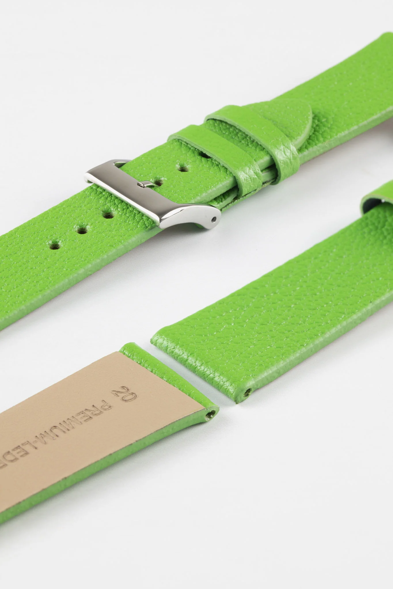 Pebro BILLY Genuine Goatskin Leather Watch Strap in APPLE GREEN - Image 7