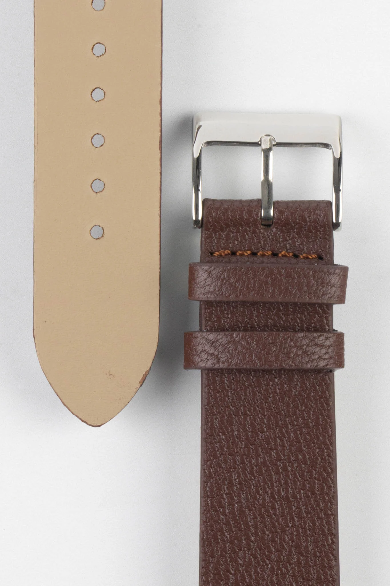 Pebro BILLY Genuine Goatskin Leather Watch Strap in DARK BROWN - Image 3