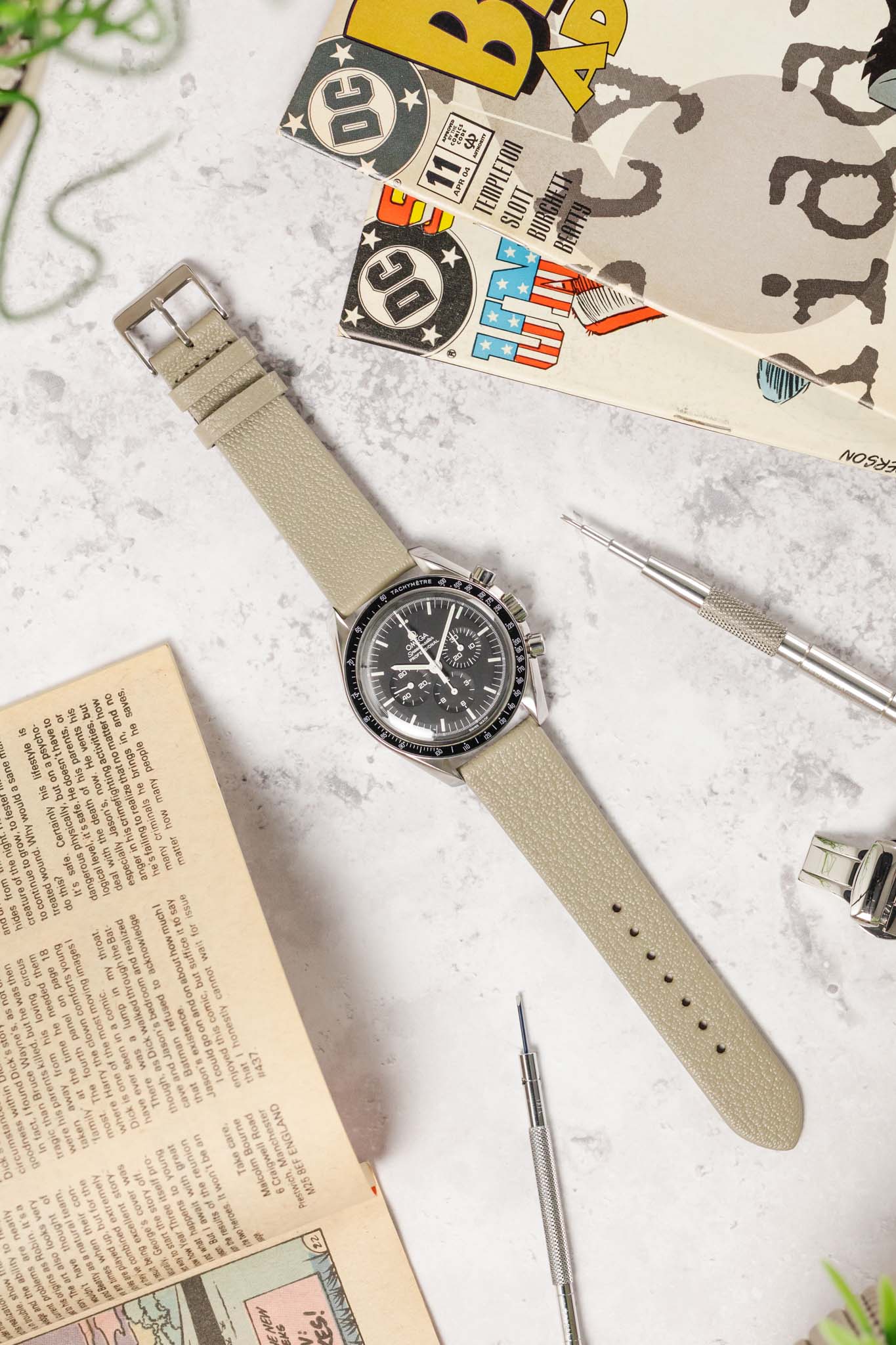 Pebro BILLY Genuine Goatskin Leather Watch Strap in GREY - Image 8