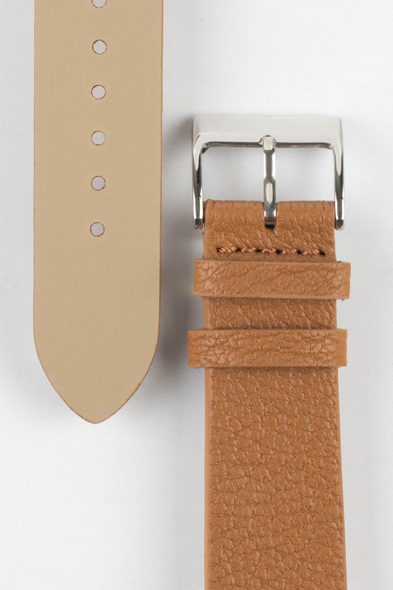 Pebro BILLY Genuine Goatskin Leather Watch Strap in MID BROWN - Image 3