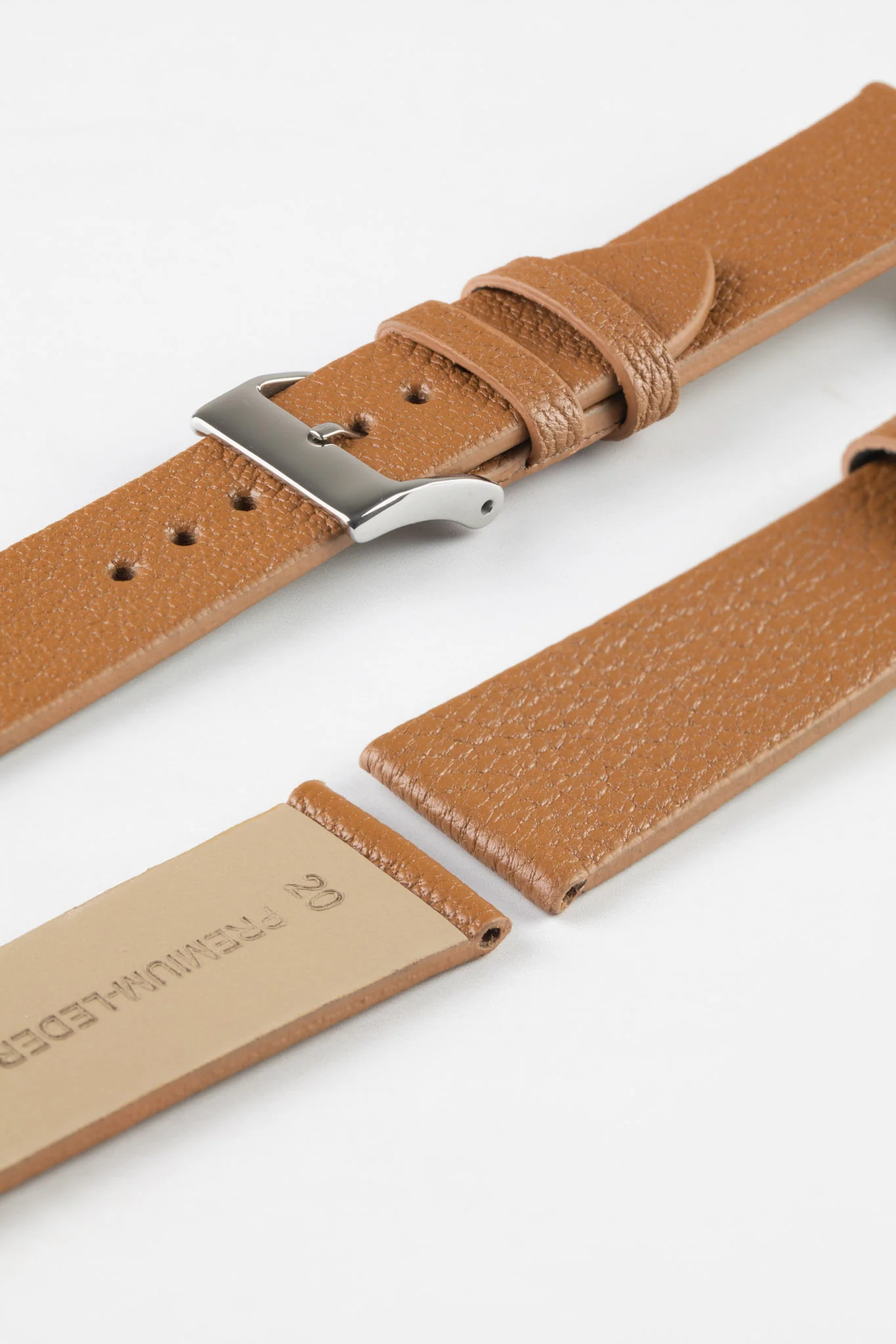 Pebro BILLY Genuine Goatskin Leather Watch Strap in MID BROWN - Image 6