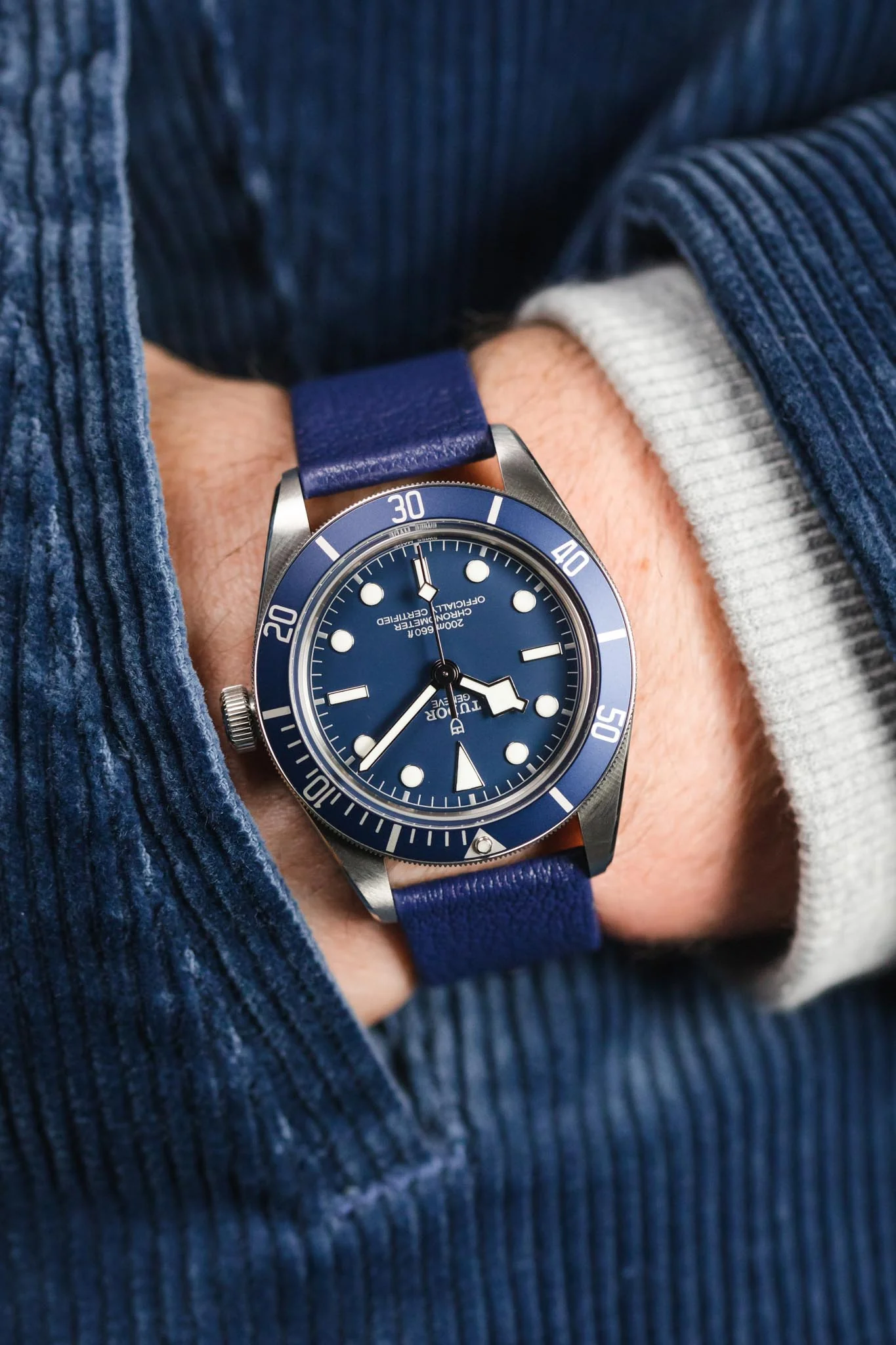 Pebro BILLY Genuine Goatskin Leather Watch Strap in NAVY BLUE - Image 5