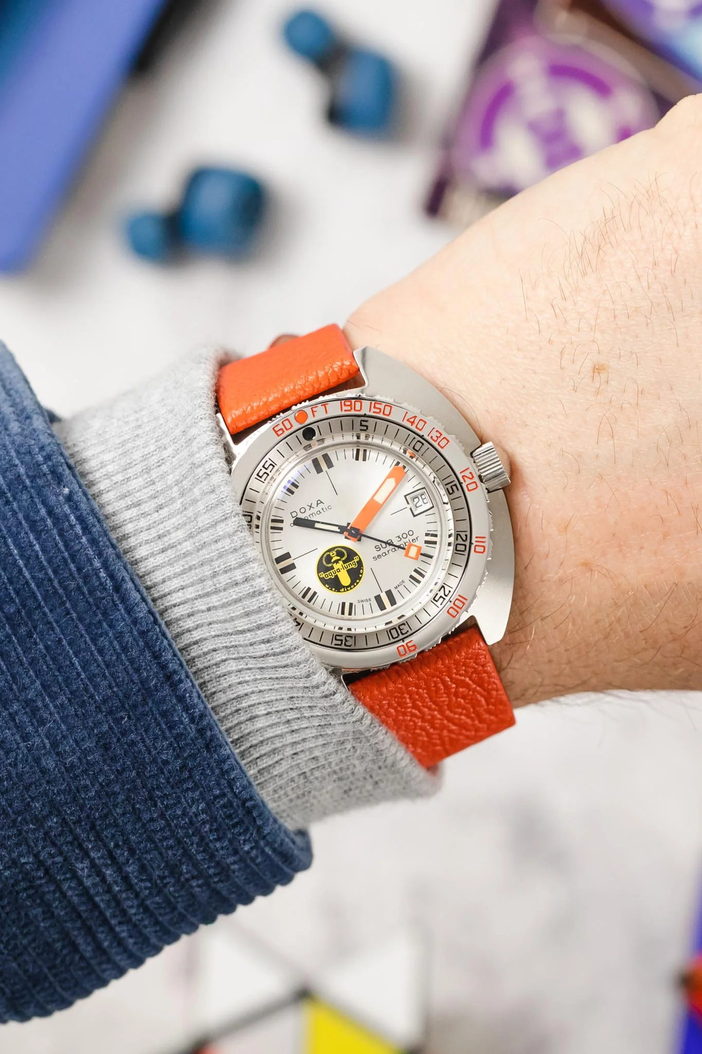 Pebro BILLY Genuine Goatskin Leather Watch Strap in ORANGE - Image 2