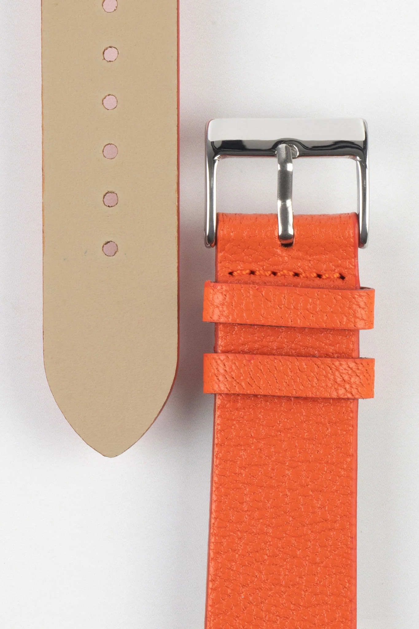 Pebro BILLY Genuine Goatskin Leather Watch Strap in ORANGE - Image 3